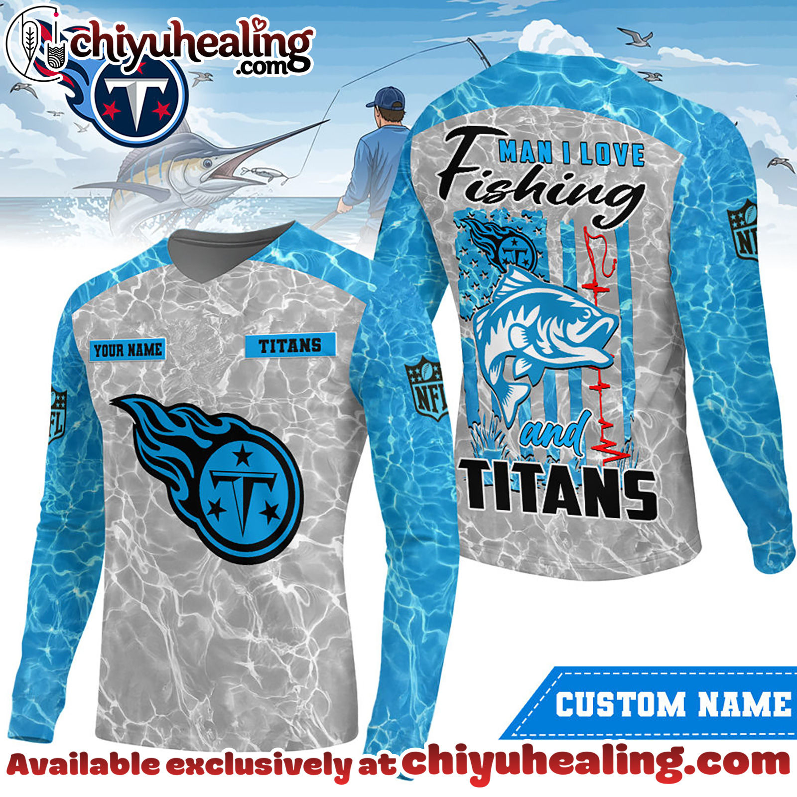 Tennessee Titans Premium NFL Love Fishing Long Sleeve Hoodie, T-shirt, Sweatshirt