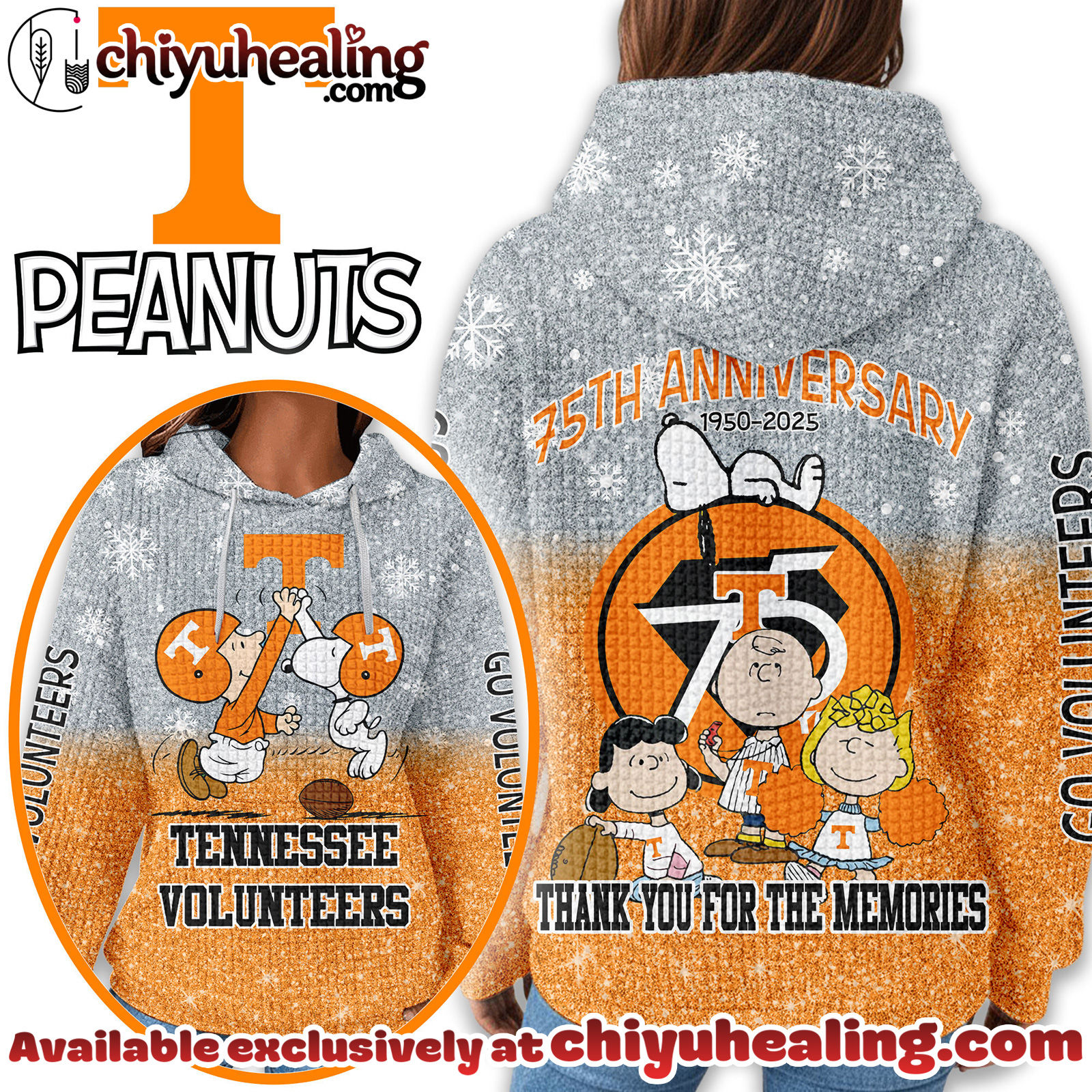 Tennessee Volunteers Premium NCAA Peanuts Anniversary 3D Waffle Hoodie, Sweatshirt, Tshirt HI