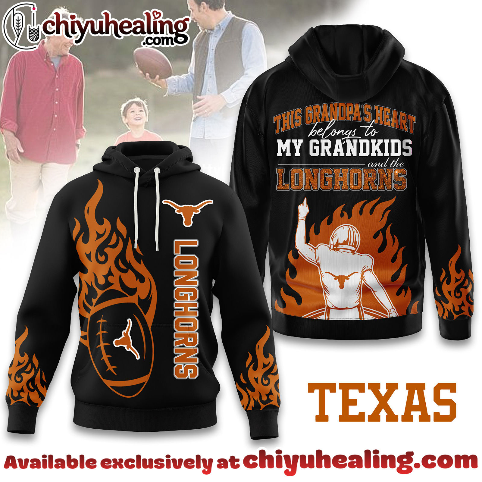 Texas Longhorns Premium NCAA Football Grandpa Hoodie, Sweatshirt, Shirt, All Team NCAA