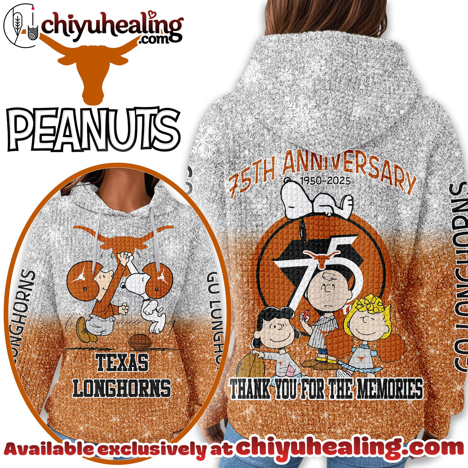 Texas Longhorns Premium NCAA Peanuts Anniversary 3D Waffle Hoodie, Sweatshirt, Tshirt HI