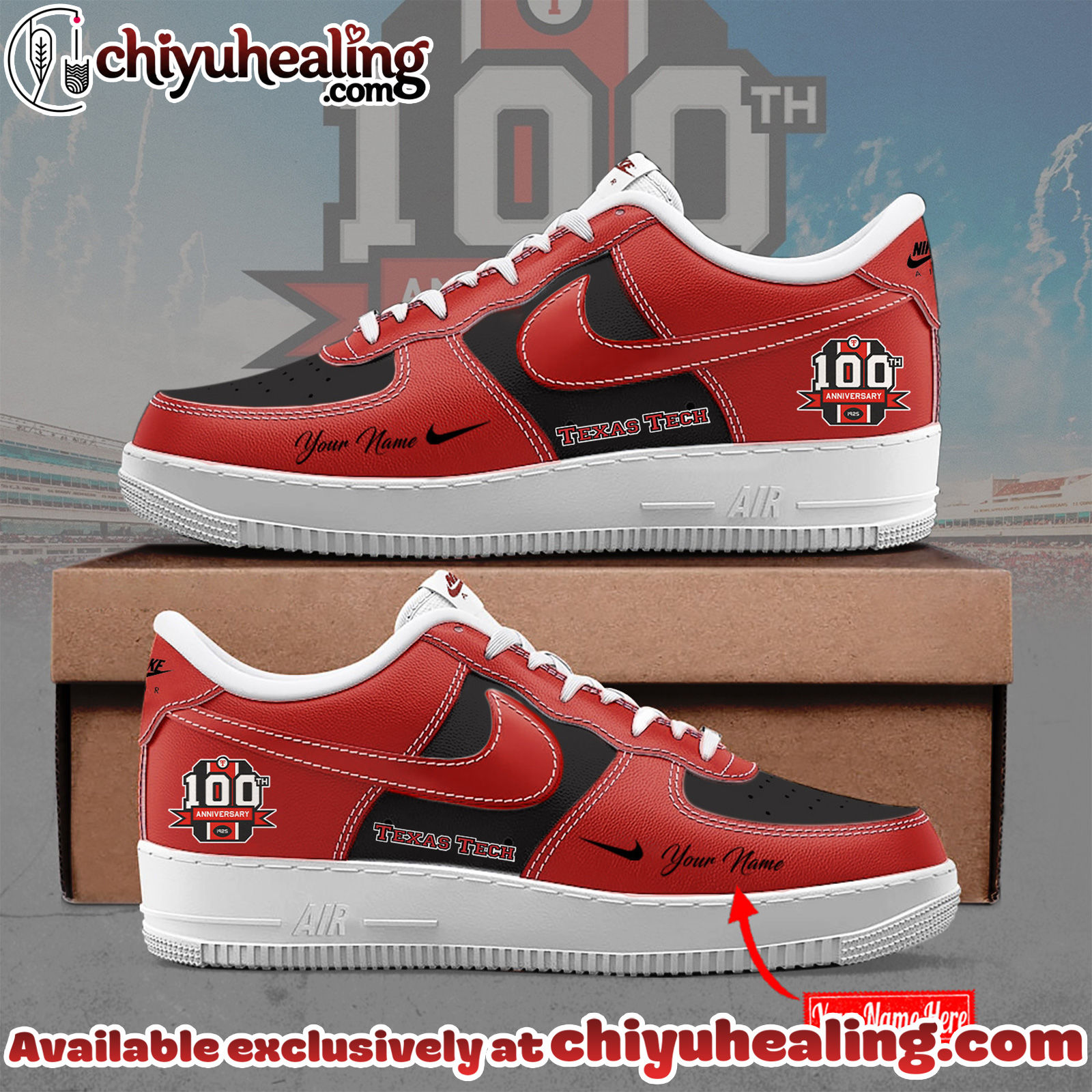 Texas Tech Red Raiders 100th Anniversary Limited Edition Air Force 1 - Ver 2