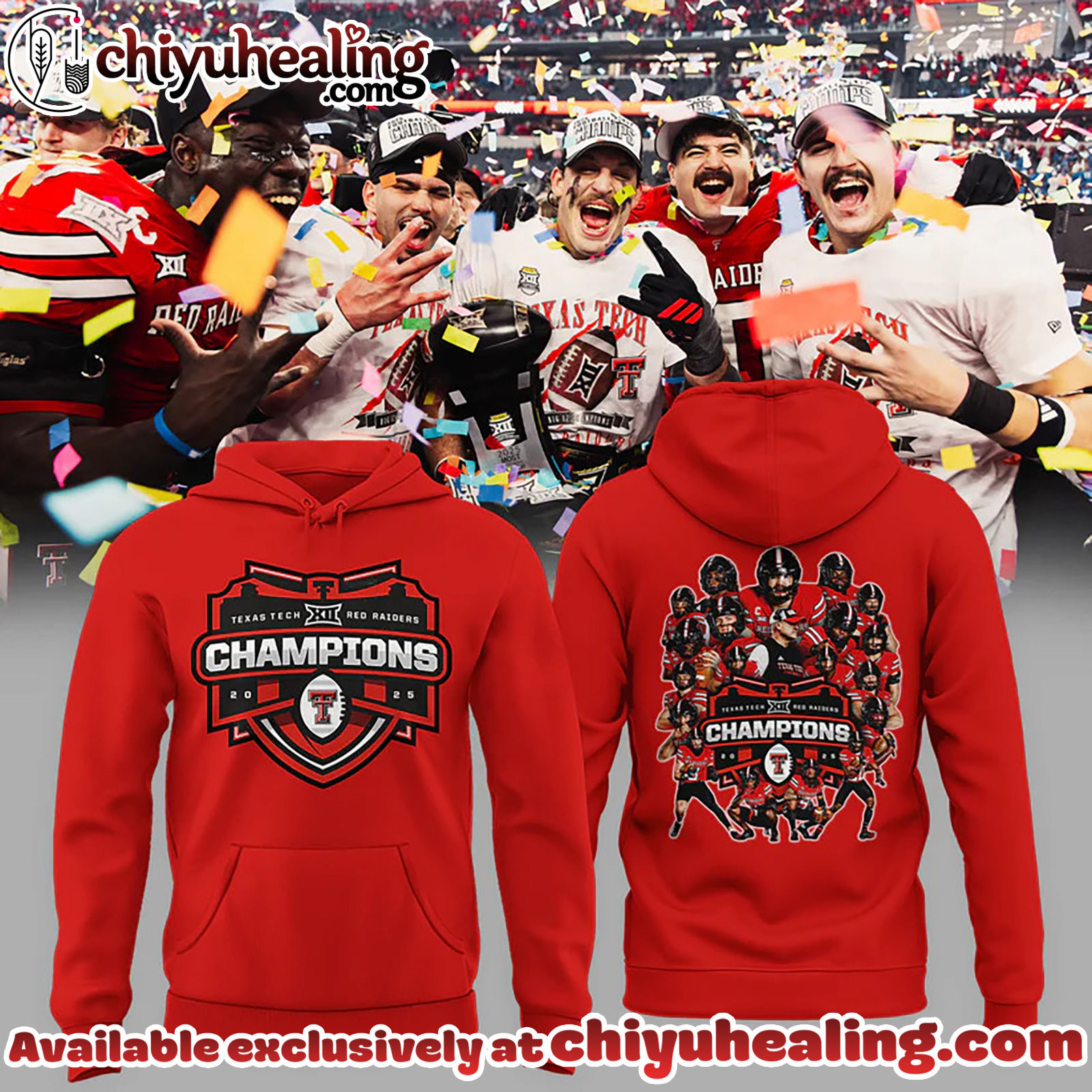 Texas Tech Red Raiders 2025 Big 12 Football Champions Limited Edition Hoodie, Sweatshirt, Shirt - Ver 8