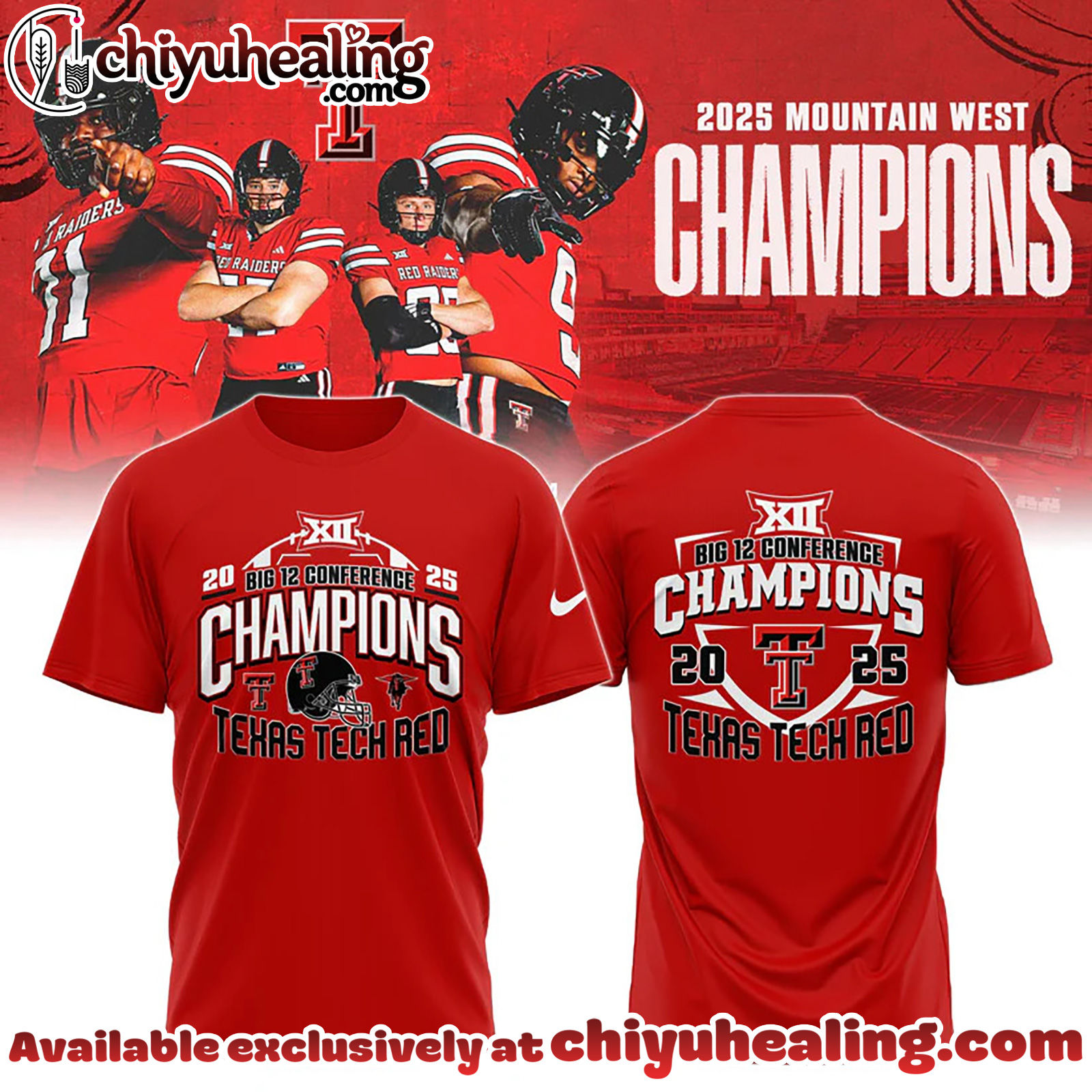 Texas Tech Red Raiders 2025 Big 12 Football Champions Limited Edition Shirt, Hoodie, Sweatshirt - Ver 5