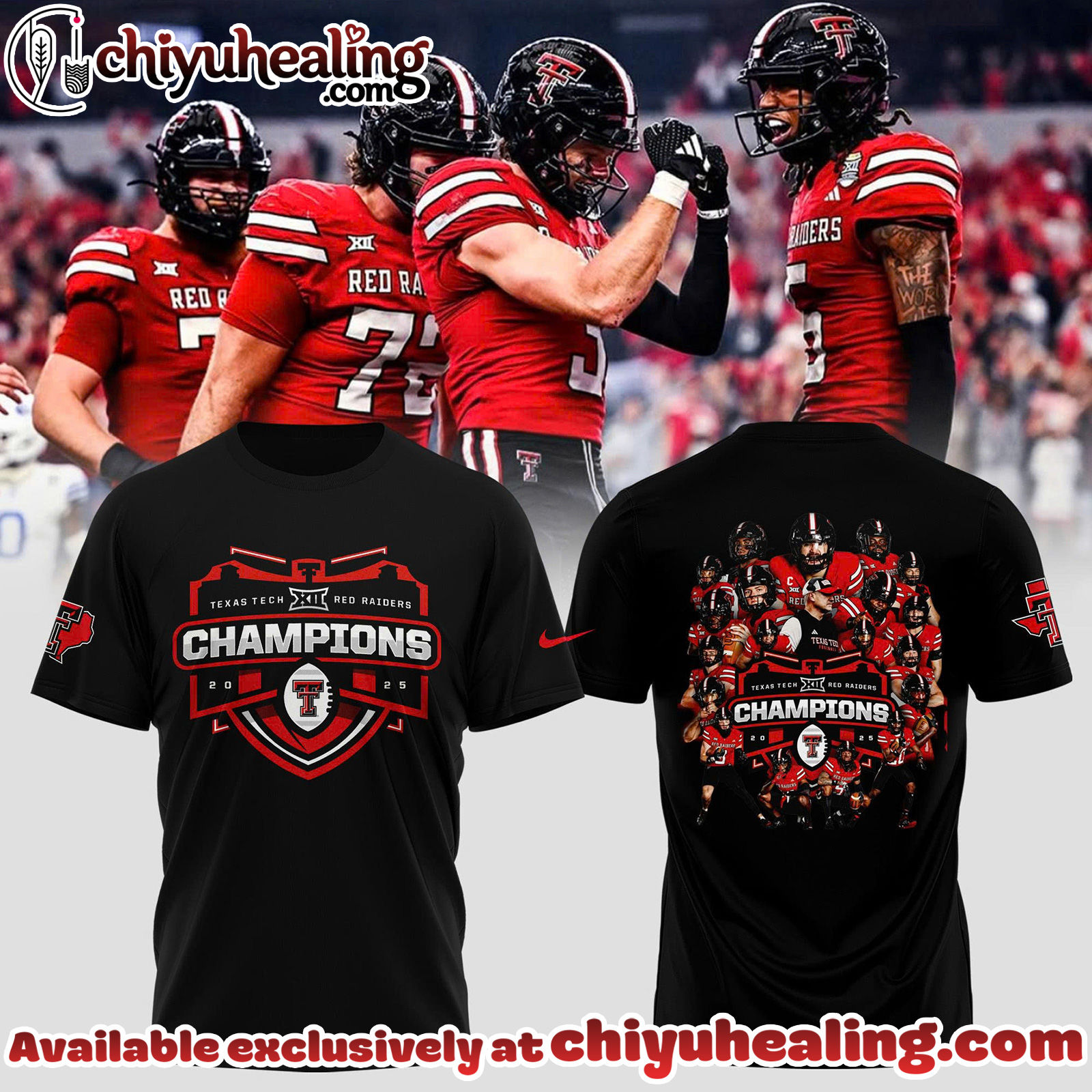 Texas Tech Red Raiders 2025 Big 12 Football Champions Limited Edition Shirt, Hoodie, Sweatshirt - Ver 6