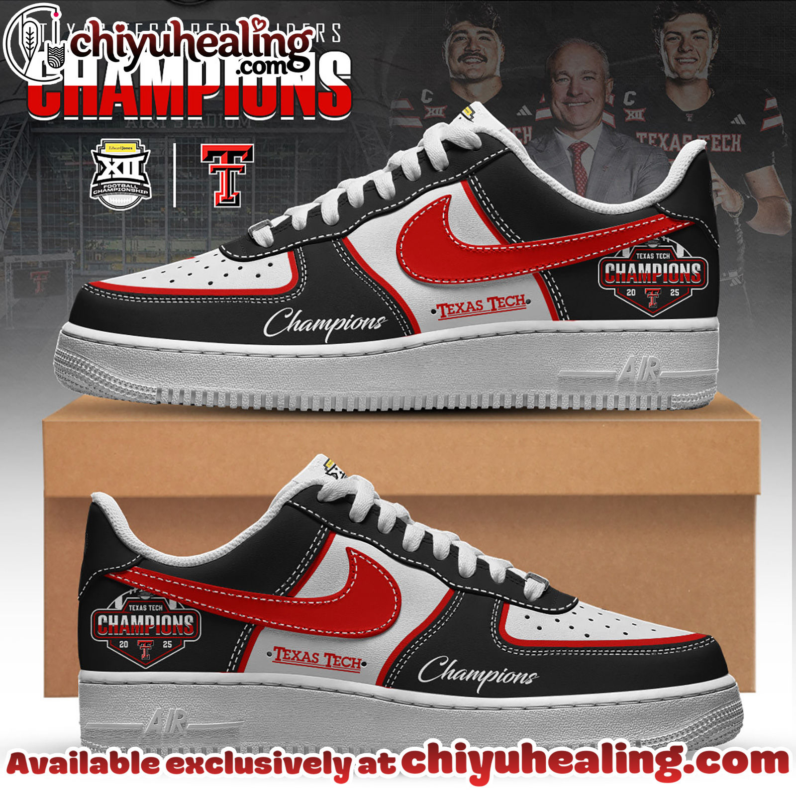 Texas Tech Red Raiders x Big 12 Champions 2025 Air Force 1 Limited Edition
