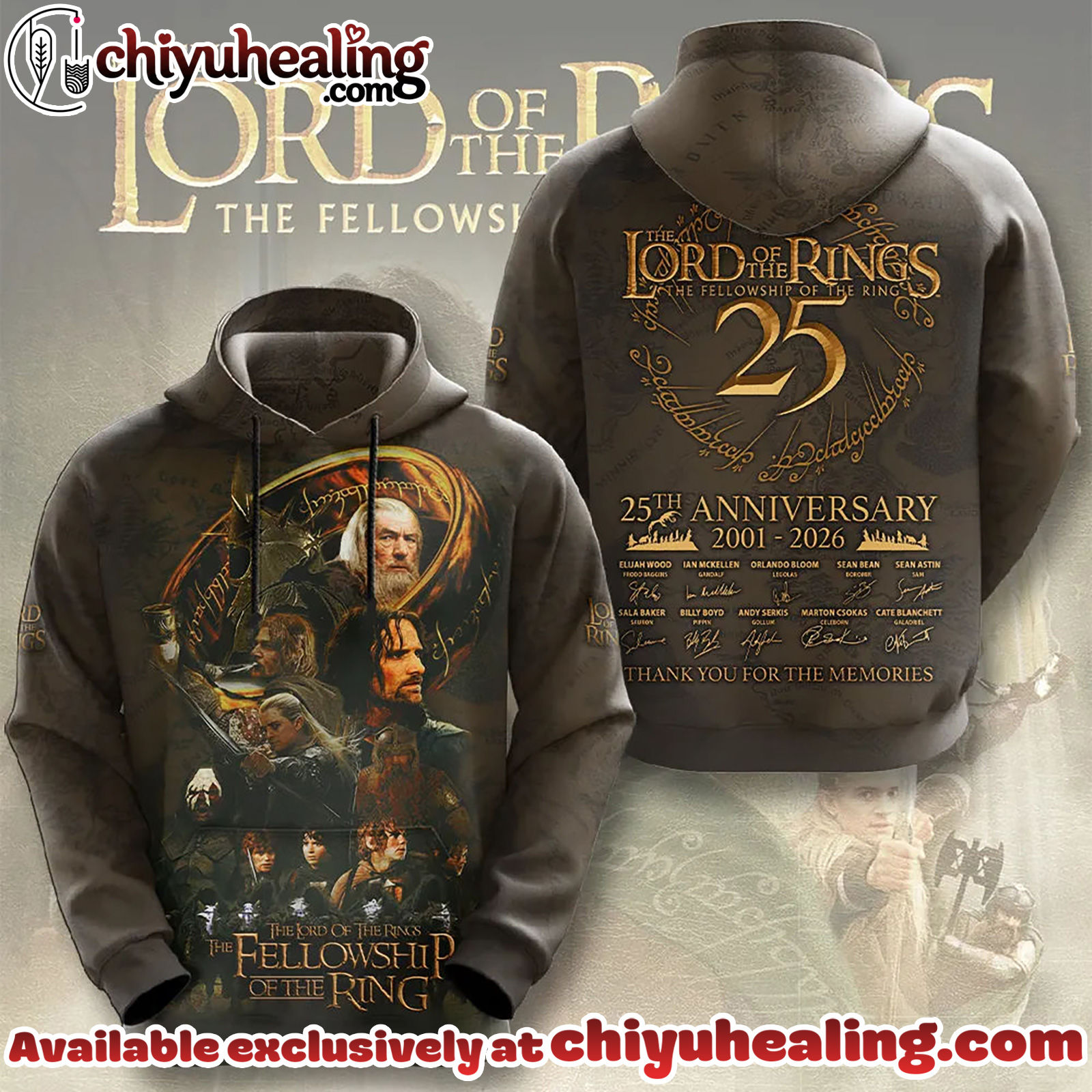 The Lord of the Rings 25th Anniversary 3D Apparel Tshirt, Sweatshirt, Hoodie - Ver 24 The Lord of the Rings 25th Anniversary 3D Apparel Tshirt, Sweatshirt, Hoodie - Ver 24