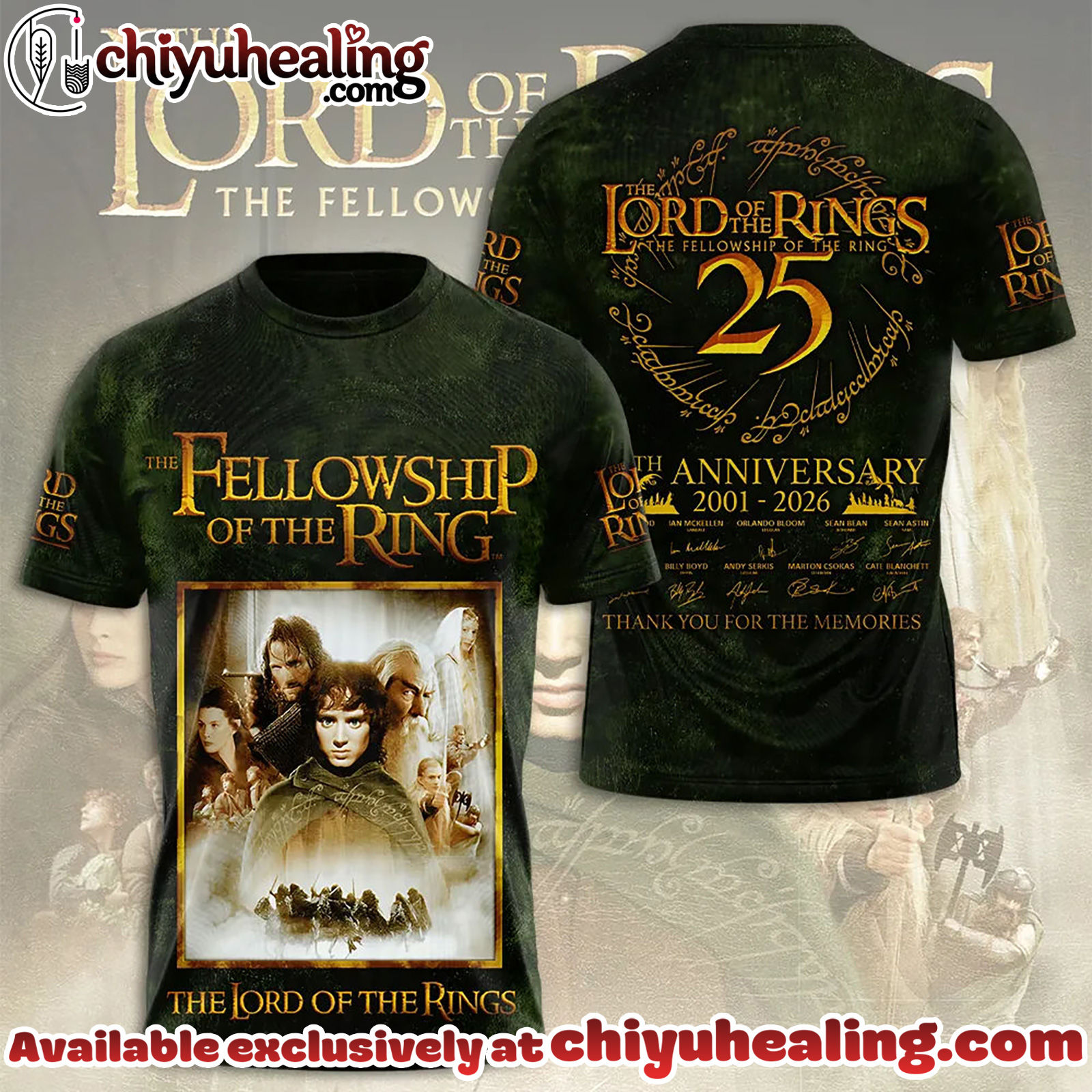 The Lord of the Rings 25th Anniversary 3D Apparel Tshirt, Sweatshirt, Hoodie - Ver 16