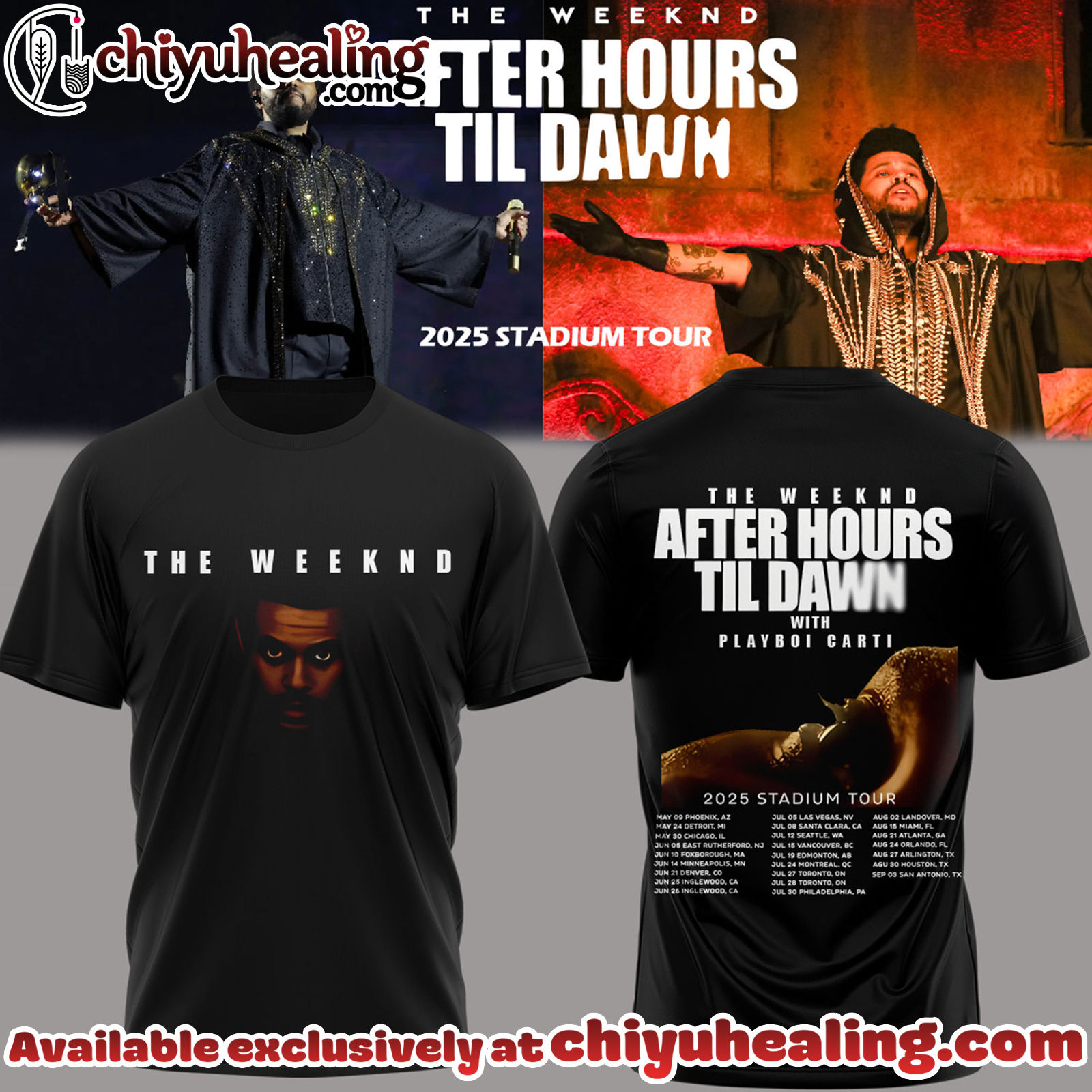 The Weeknd After Hours Till Dawn Tour TShirt, Hoodie,Sweatshirt - Ver 7