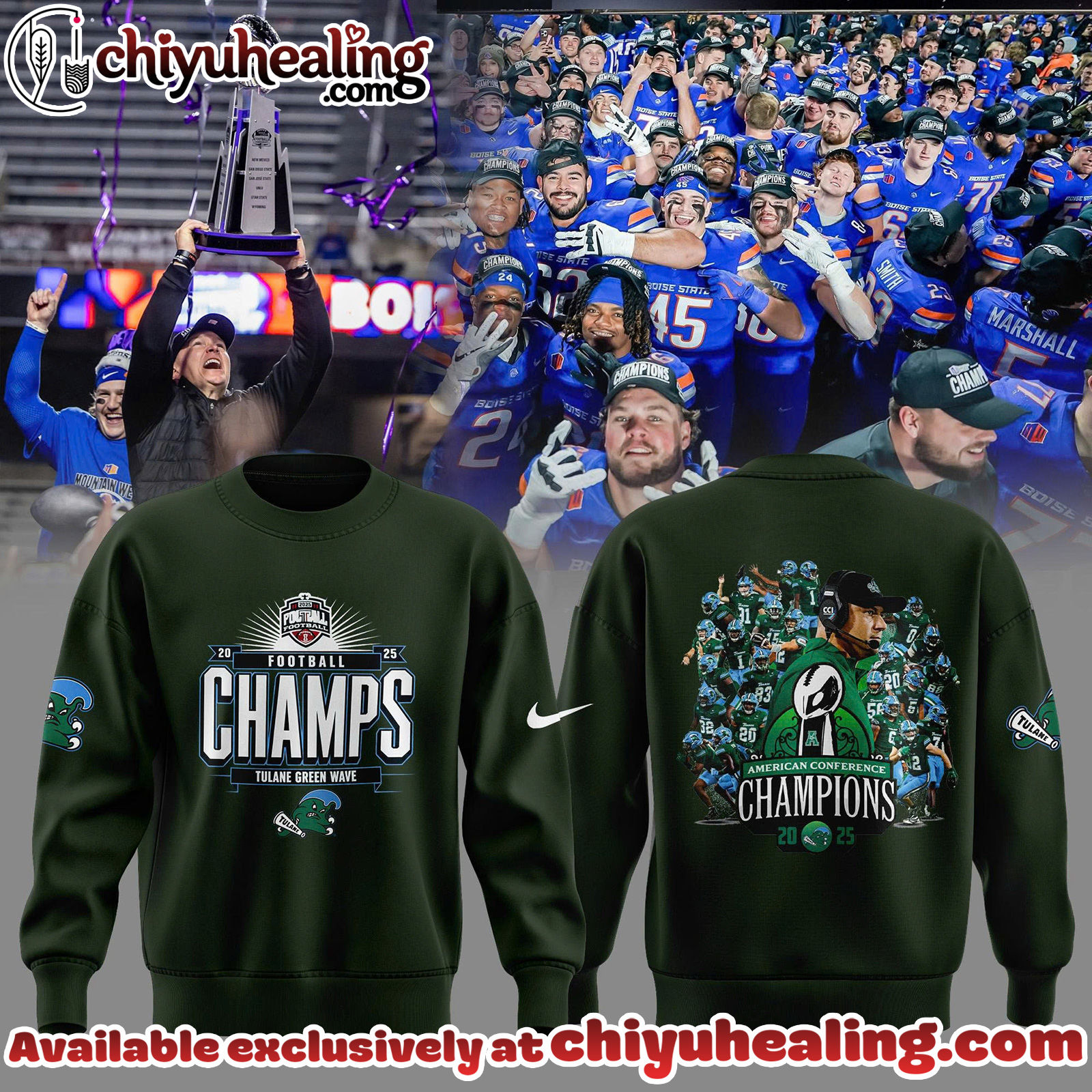 Tulane Green Wave - American Football Champions 2025 Collection Sweatshirt, Hoodie, tshirt