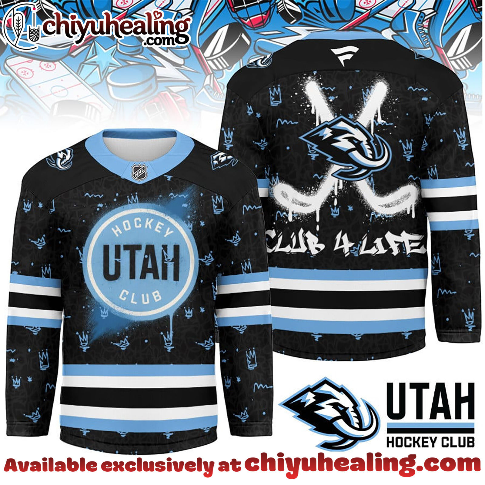 Utah Hockey Club Premium NHL Graffiti My Team 4 Life Hockey Jersey