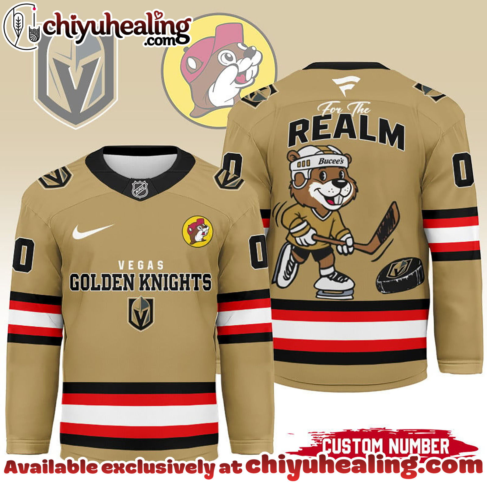 Vegas Golden Knights Premium NHL Bucees Personalized Hockey Jersey