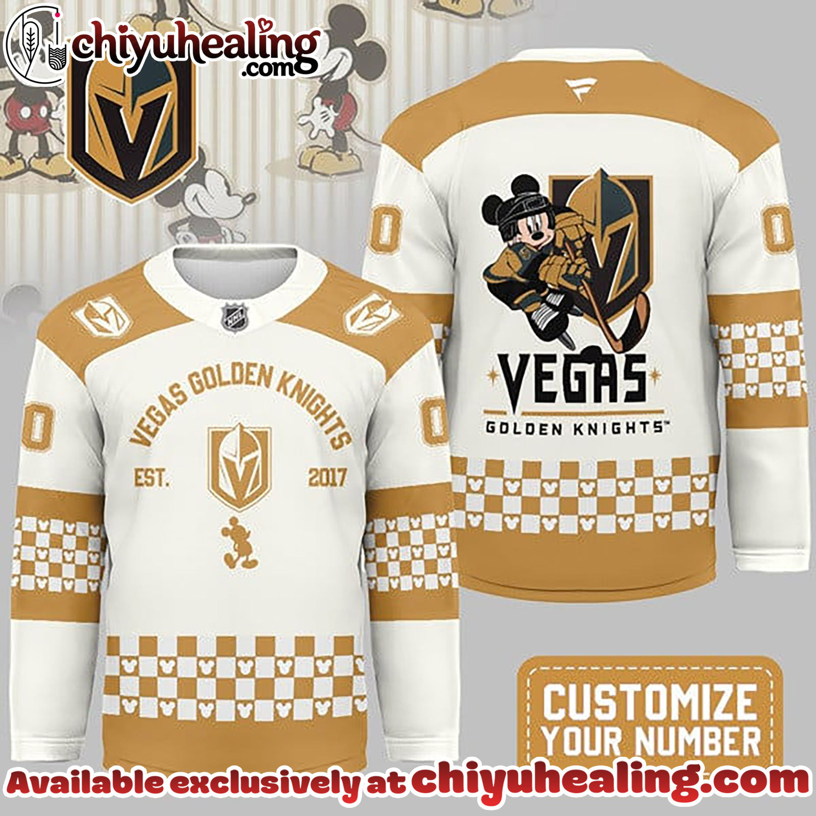 Vegas Golden Knights Premium NHL Disney Game Day Hockey Jersey