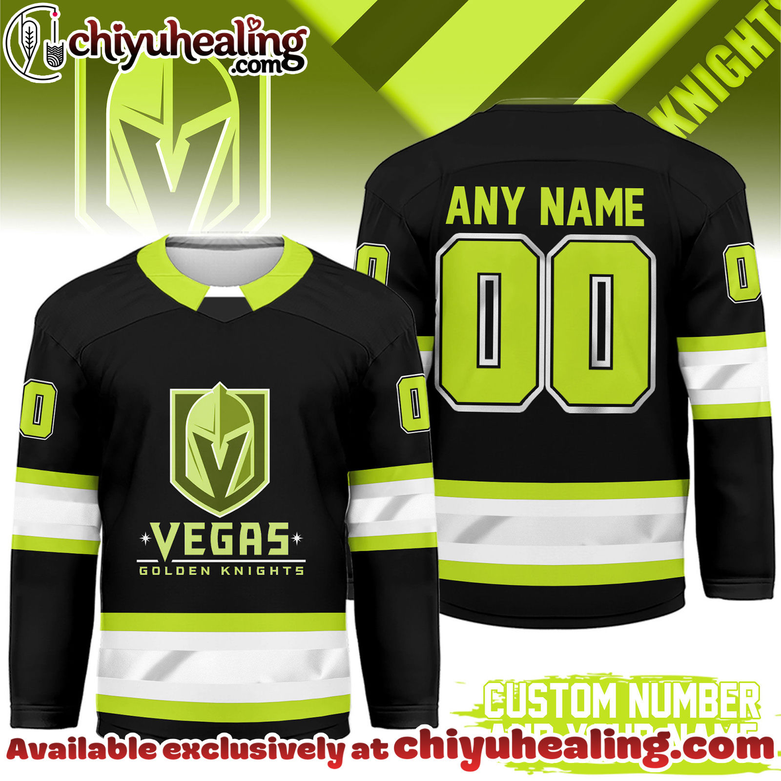 Vegas Golden Knights Premium NHL Hi-Vis Hockey Spirit Custom Name and Number Jersey