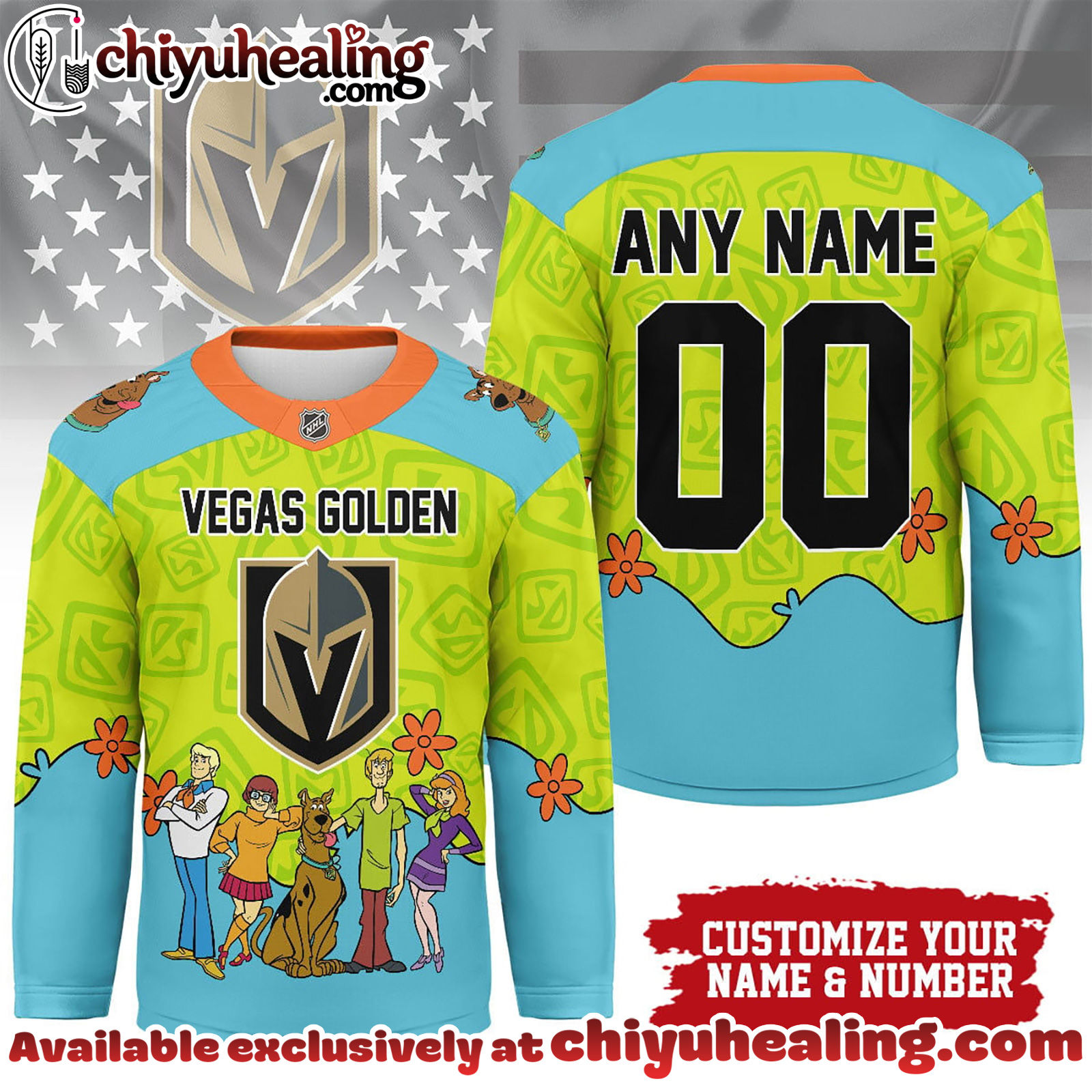 Vegas Golden Knights Premium NHL Scooby Doo Hockey Jersey