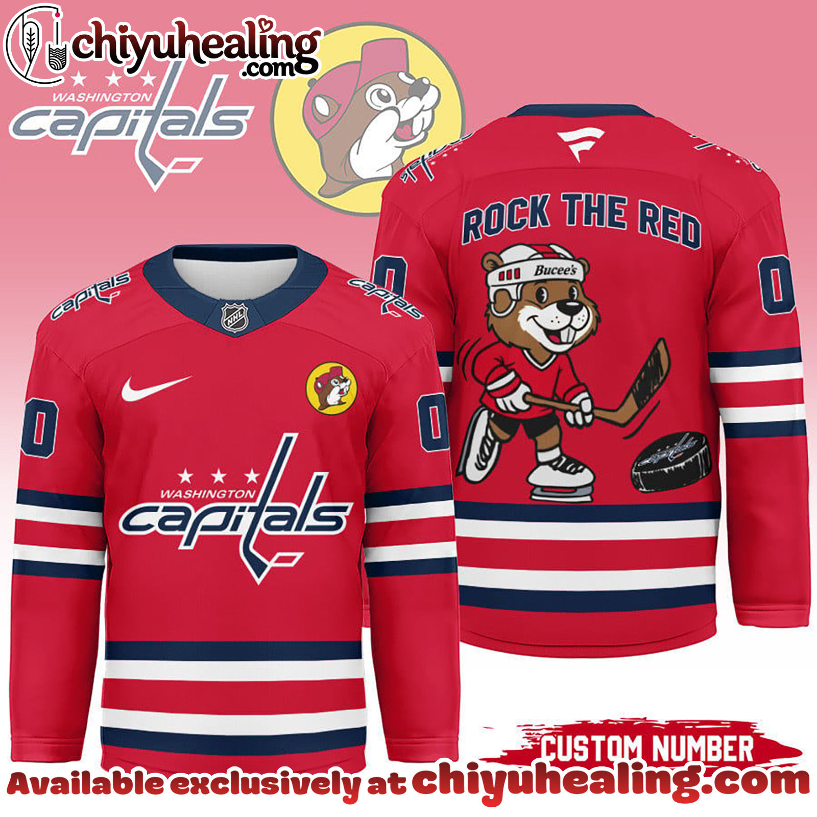 Washington Capitals Premium NHL Bucees Personalized Hockey Jersey