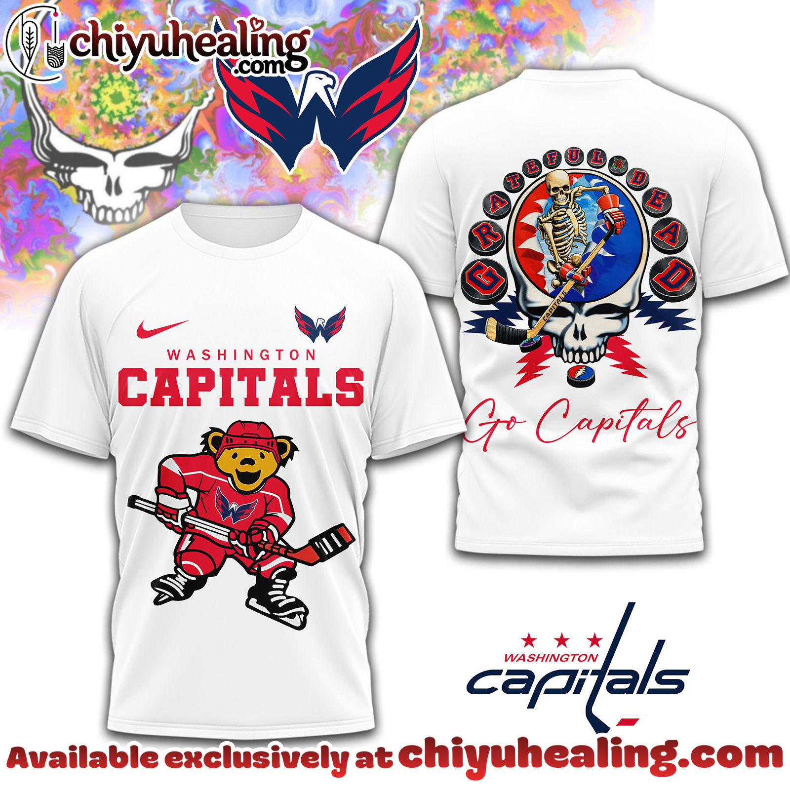 Washington Capitals Premium NHL Deadhead 3D Shirt