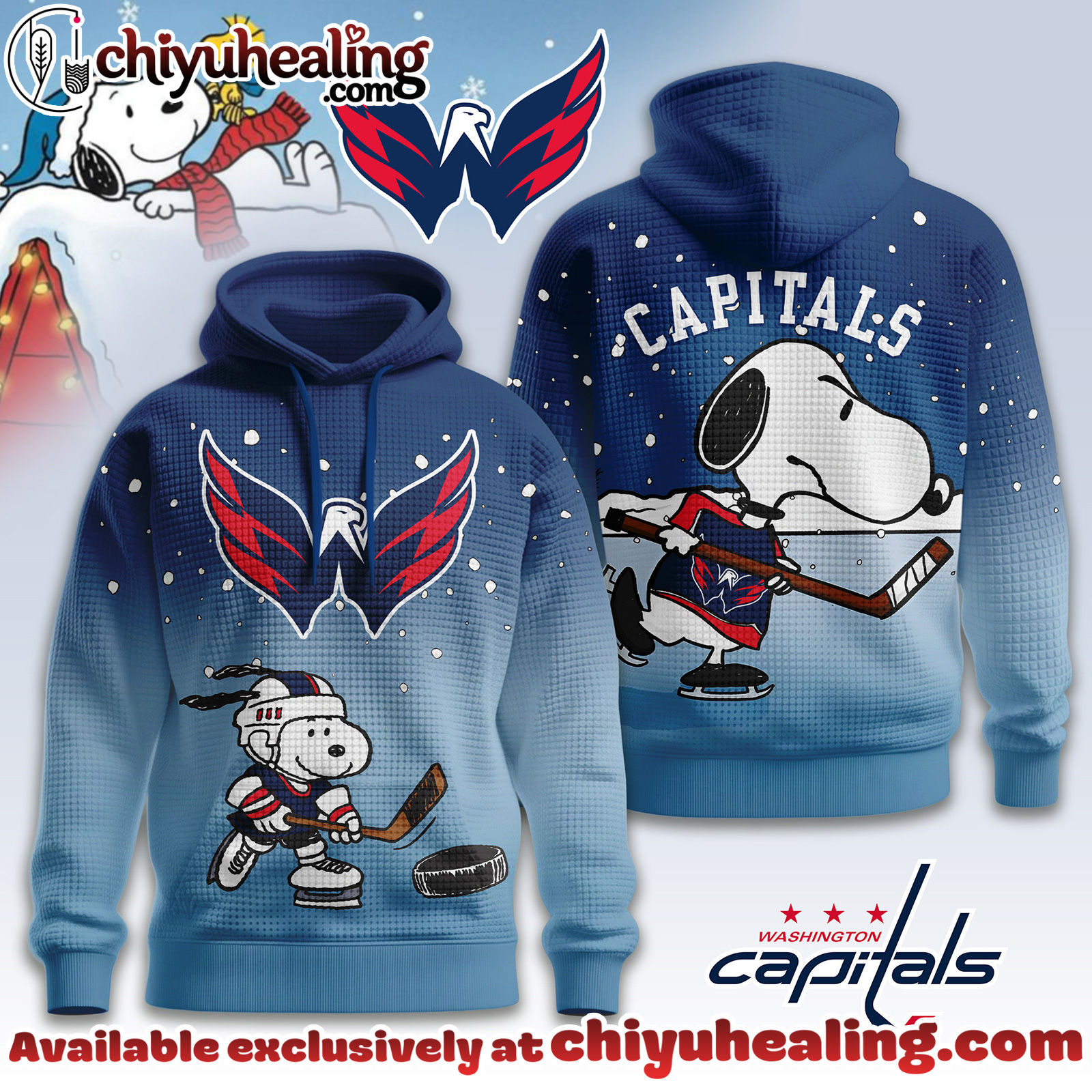 Washington Capitals Premium NHL Snoopy Hockey 3D Waffle Hoodie, Sweatshirt, Shirt, All Team NHL