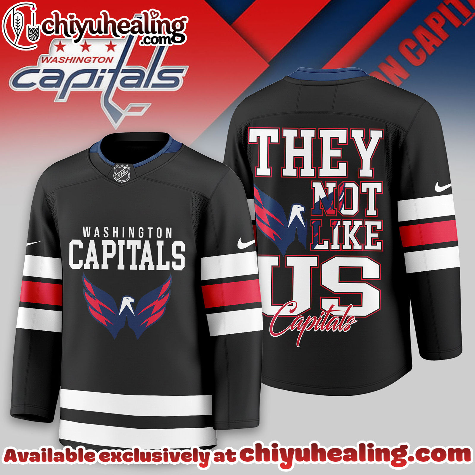 Washington Capitals Premium NHL They Not Like Us Hockey Jersey - Ver 2