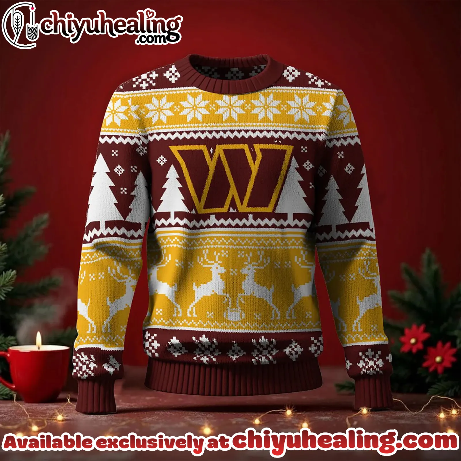 Washington Commanders 2025 Christmas New Ugly Sweatshirt, All Team NFL