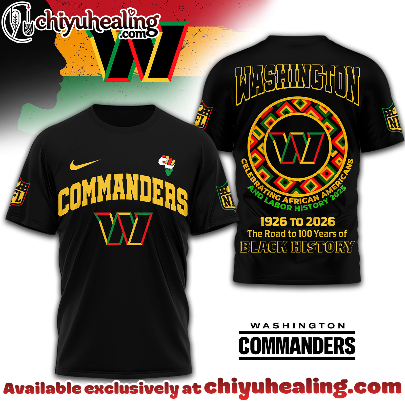 Washington Commanders Premium NFL Black History Month 3D Tshirt, Sweatshirt, Hoodie