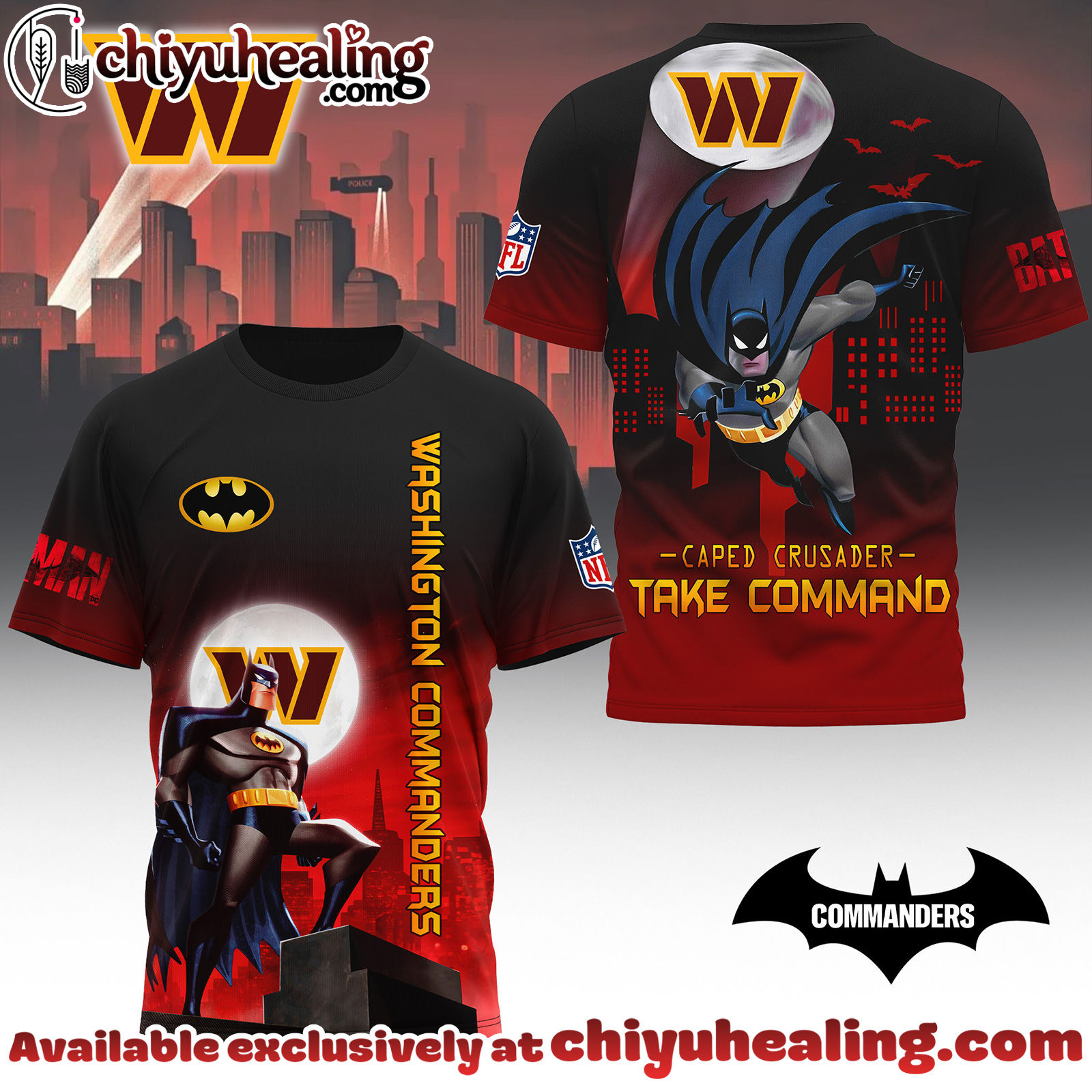 Washington Commanders Premium NFL Caped Crusader 3D Shirt, Hoodie, Sweatshirt, All Team NFL