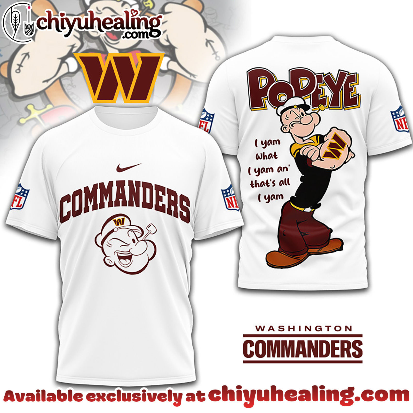 Washington Commanders Premium NFL I Yam What I Yam Shirt, Hoodie, Sweatshirt, All Team NFL