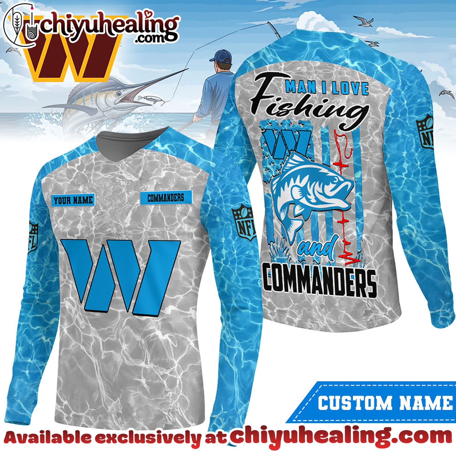 Washington Commanders Premium NFL Love Fishing Long Sleeve Hoodie, T-shirt, Sweatshirt