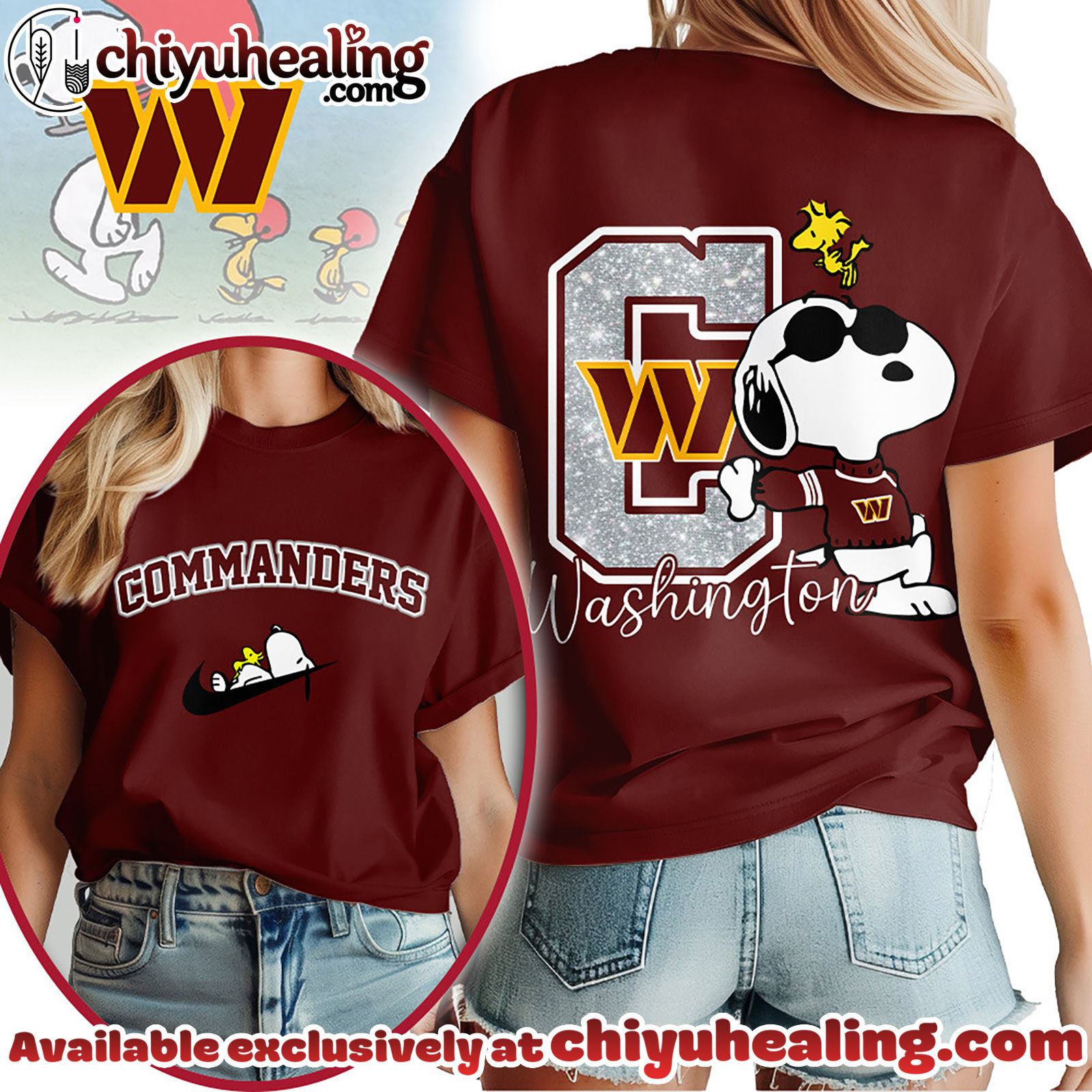 Washington Commanders Premium NFL Snoopy 3D Shirt, Hoodie, Sweatshirt, All Team NFL