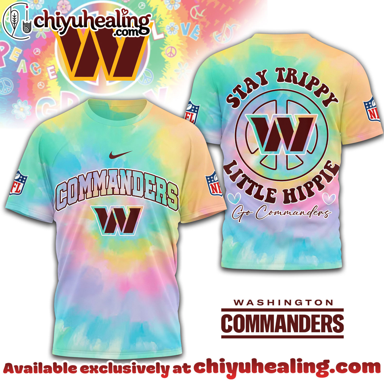 Washington Commanders Premium NFL Stay Trippy Little Hippie 3D Shirt, Hoodie, Sweatshirt, All Team NFL