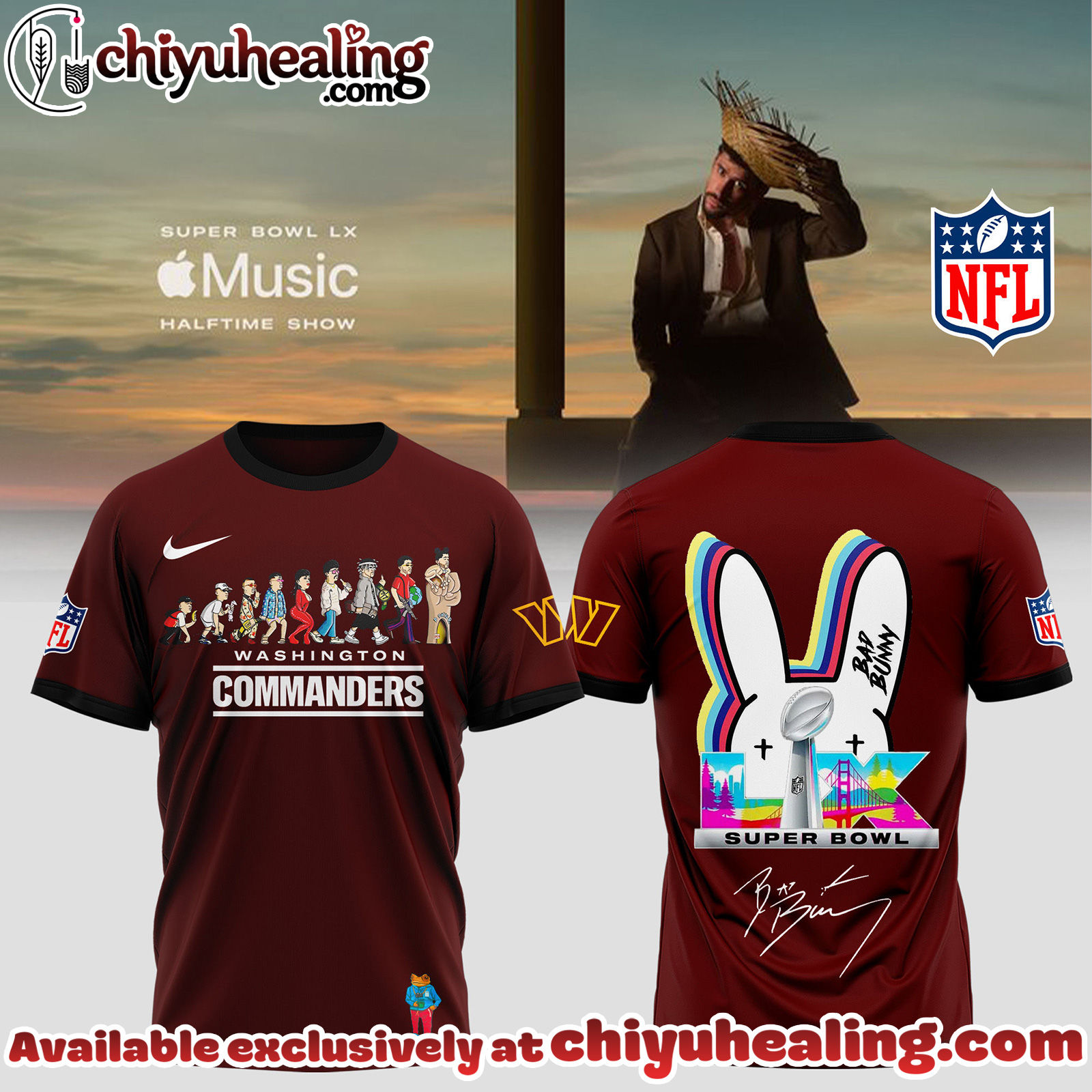 Washington Commanders x Bad Bunny Super Bowl Limited Edition Tshirt, Sweatshirt, Hoodie