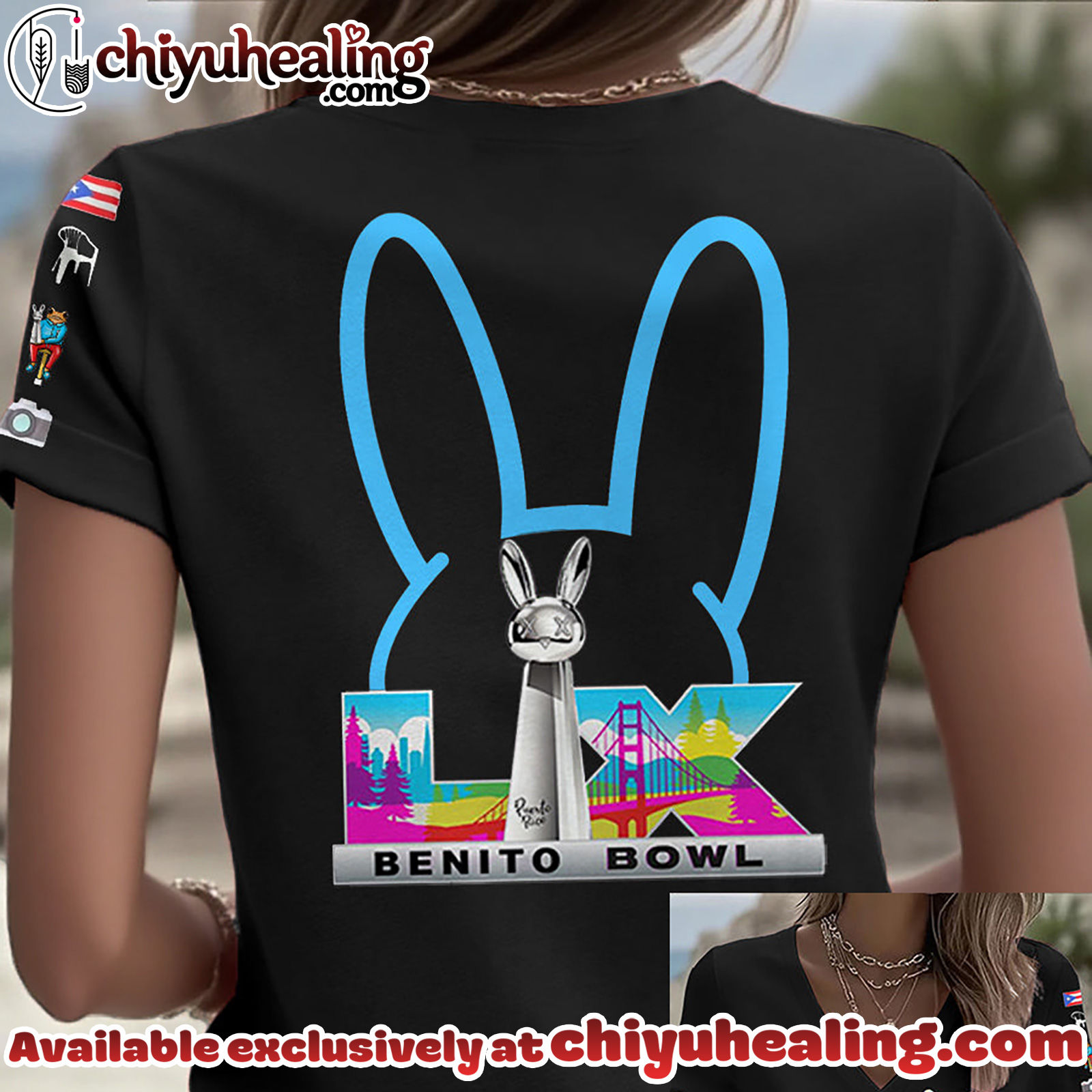 Womens Bunny Music Football Lover Printed V Neck - Tshirt, Hoodie, Sweatshirt