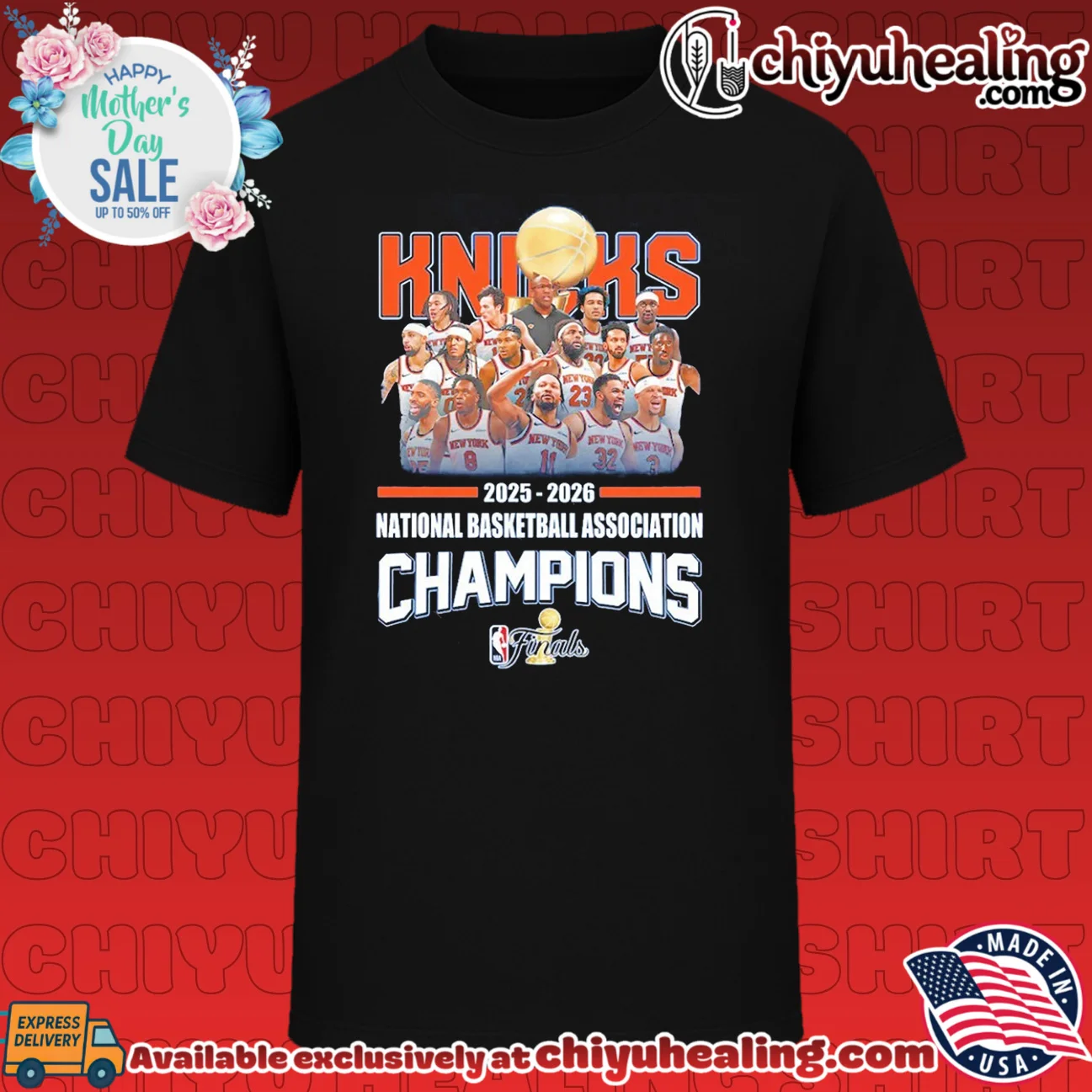 2025-2026 NBA Champions New York Knicks player skyline