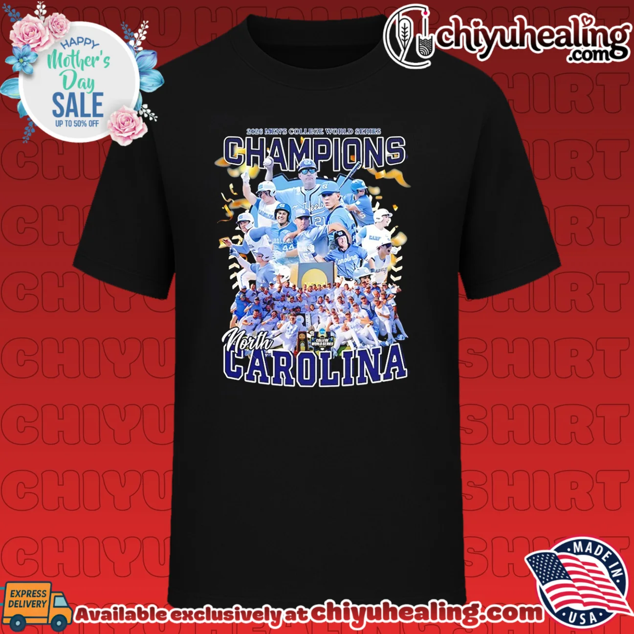 2026 Men's College World Series Champions North Carolina Tar Heels team collage shirt & hoodie