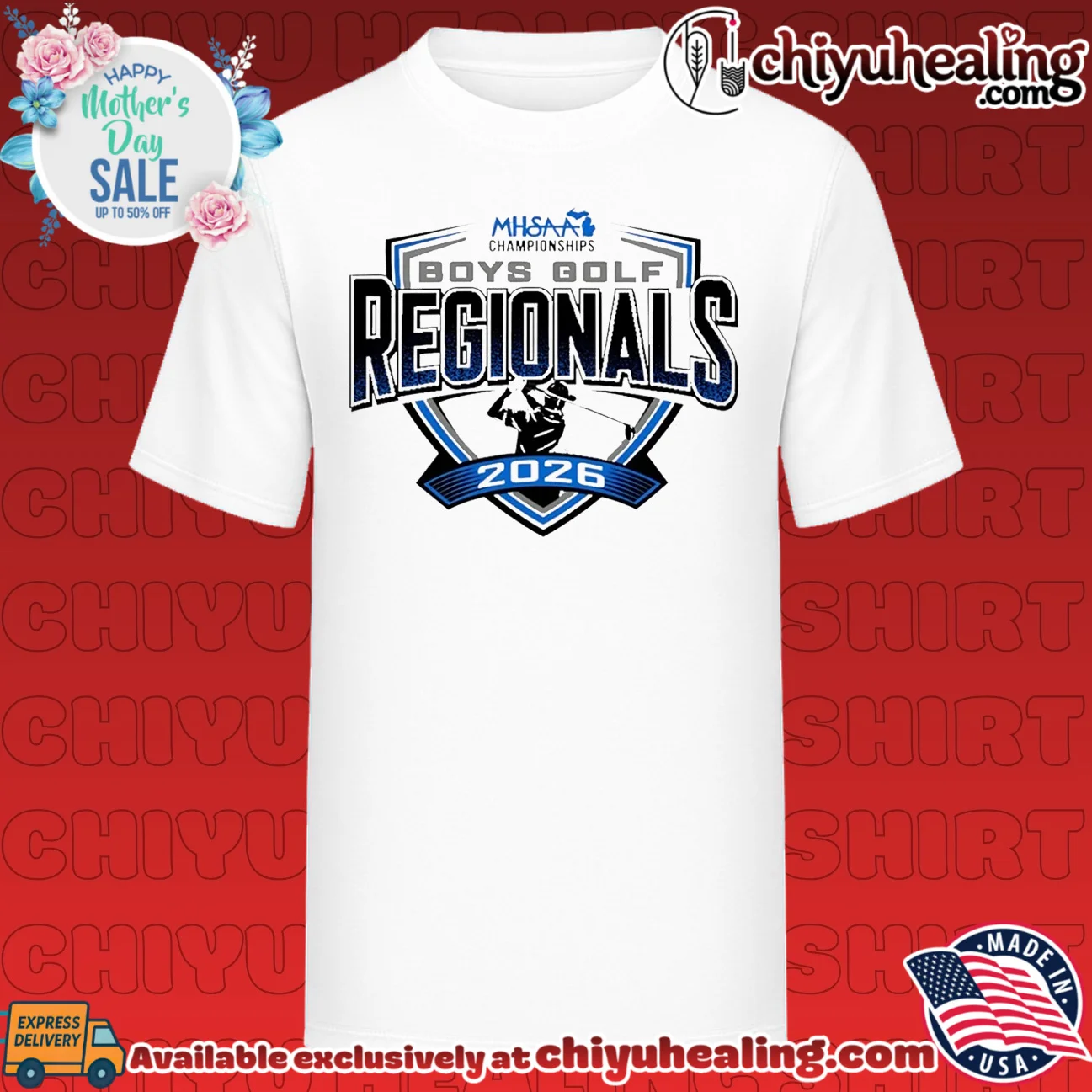 2026 MHSAA Boys Golf Regionals logo shirt