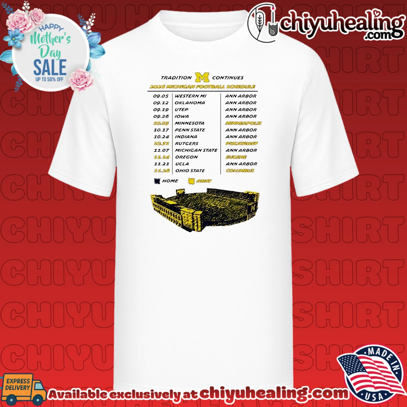 2026 Michigan Football Schedule Tradition Continues shirt & hoodie