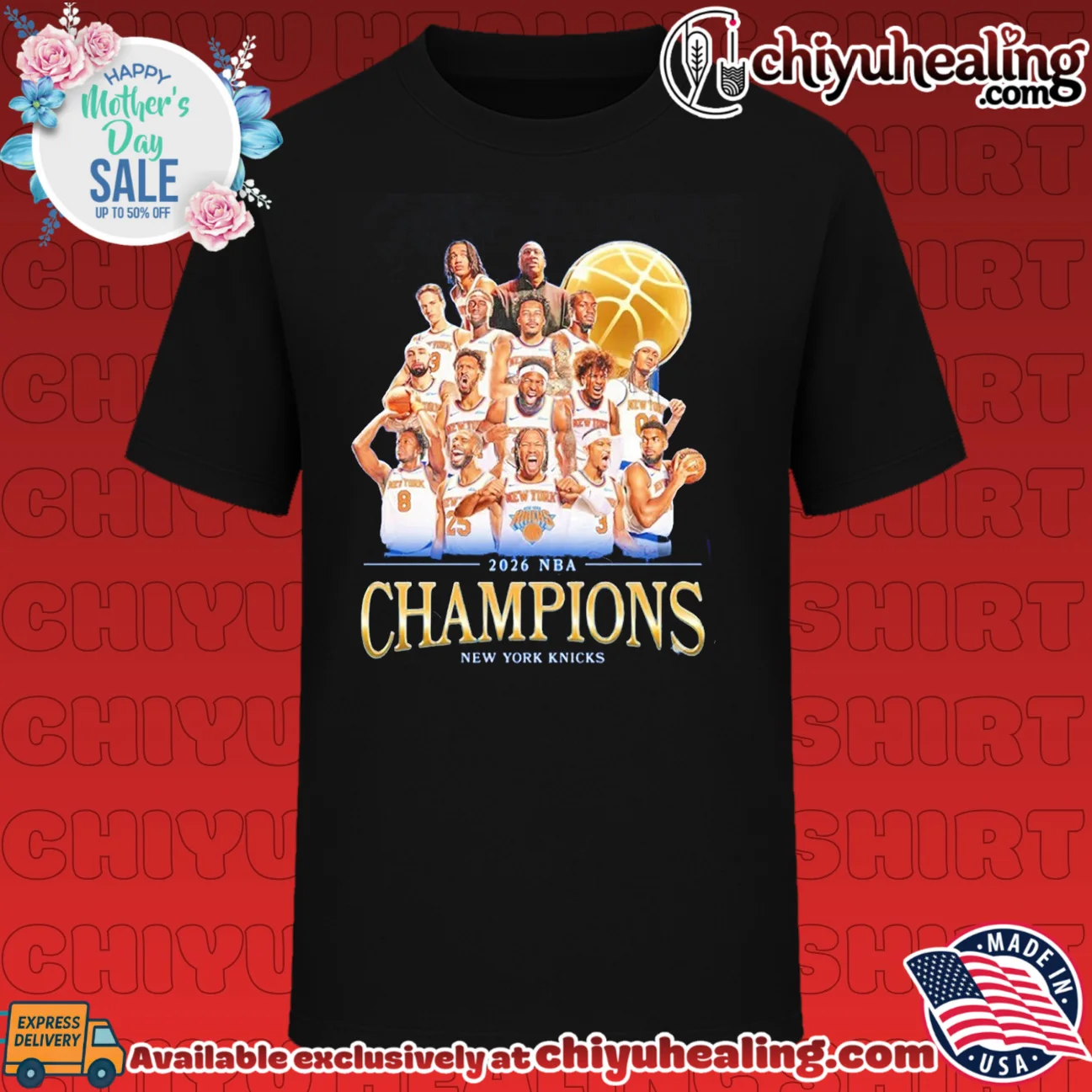 2026 NBA Champions New York Knicks all team graphic