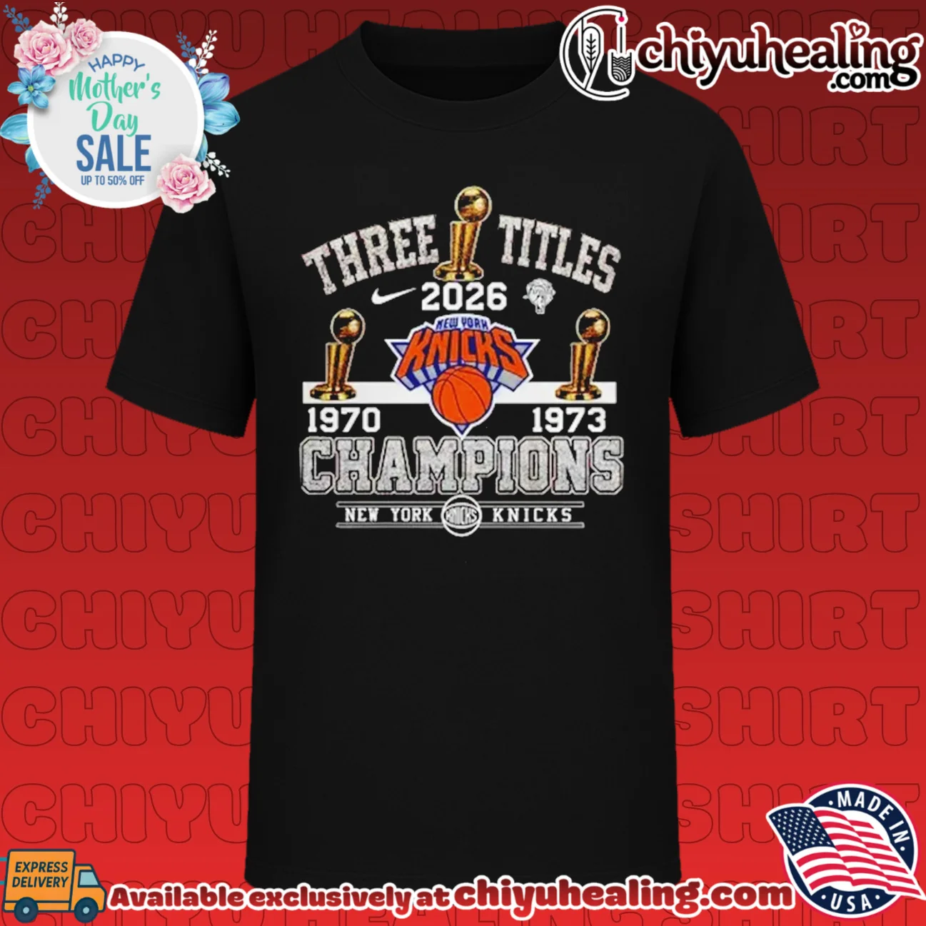 2026 NBA Champions New York Knicks Three Title vintage