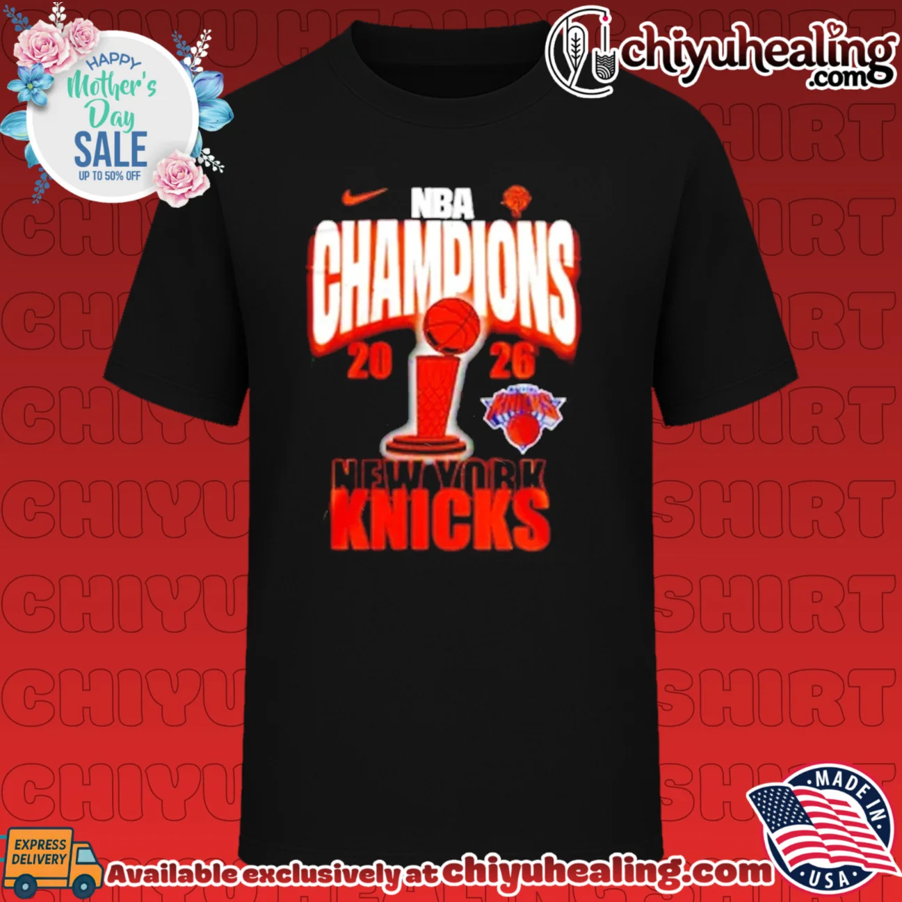 2026 NBA Champions New York Knicks trophy gold