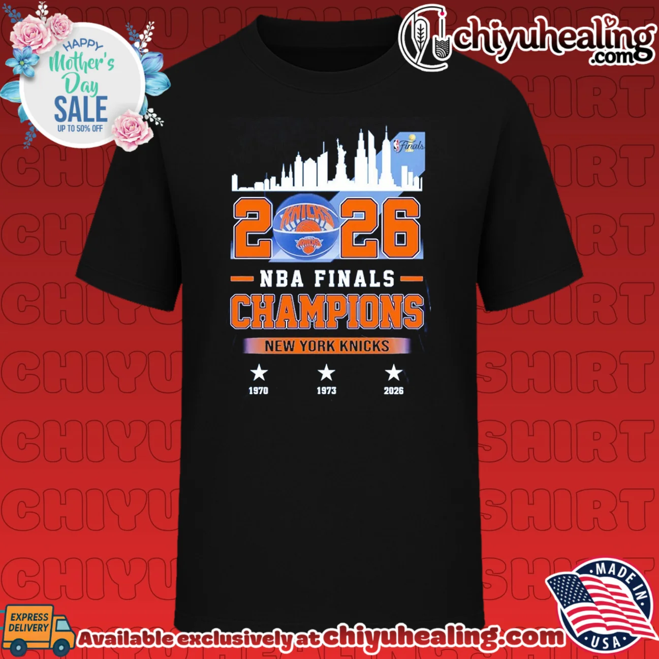 2026 NBA Finals Champions New York Knicks 3 Time 1960 1973 2026 skyline