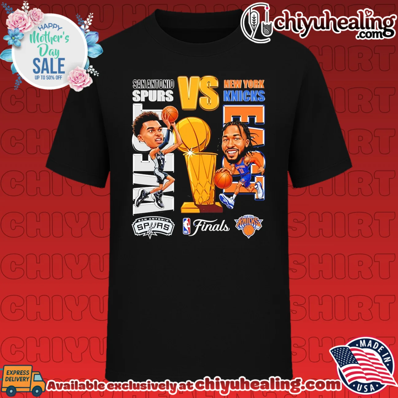 2026 Nba Finals Wemby Spurs vs Brunson Knicks caricature