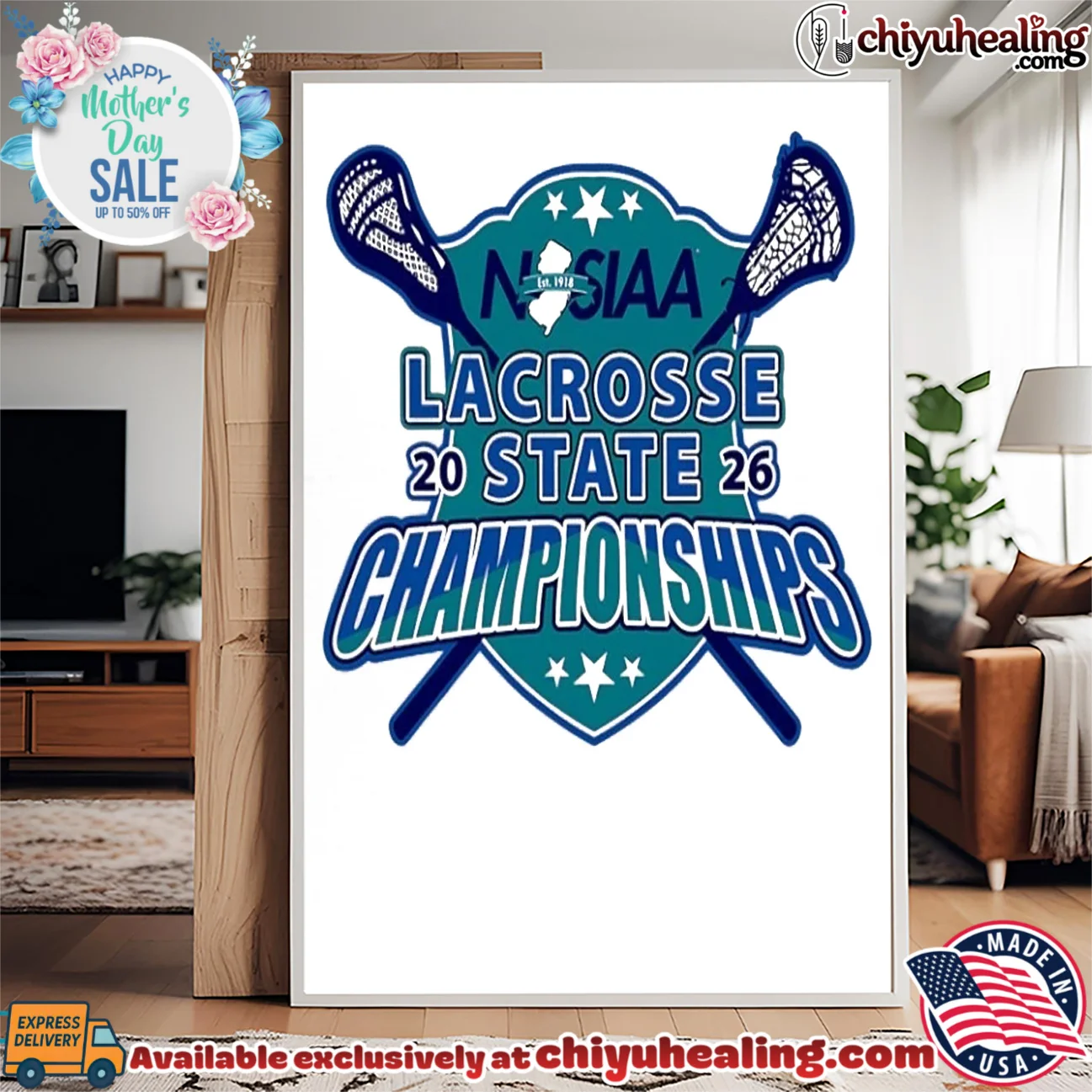 2026 New Jersey State Interscholastic Athletic Association Lacrosse State Championships logo bespoke shirt & hoodie | Aesthetic Apparel 2026 New Jersey State Interscholastic Athletic Association Lacrosse State Championships logo