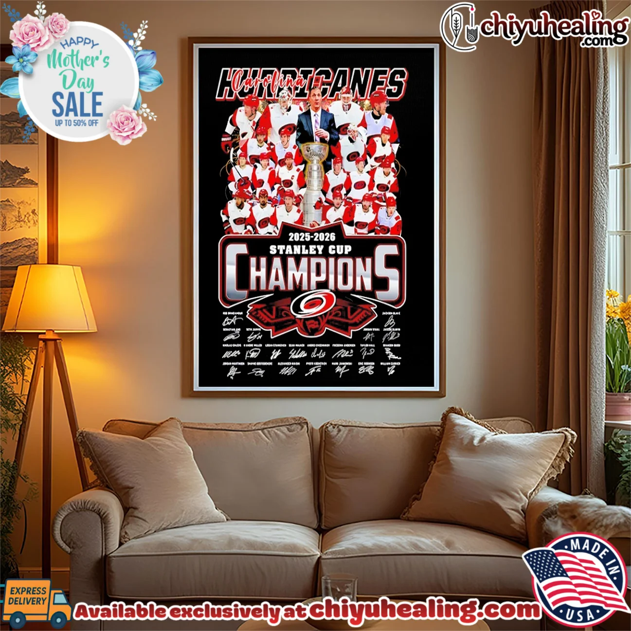 2026 NHL Stanley Cup Champions Carolina Hurricanes hockey player collage signature bespoke shirt & hoodie | Gift Idea 2026 2026 NHL Stanley Cup Champions Carolina Hurricanes hockey player collage signature