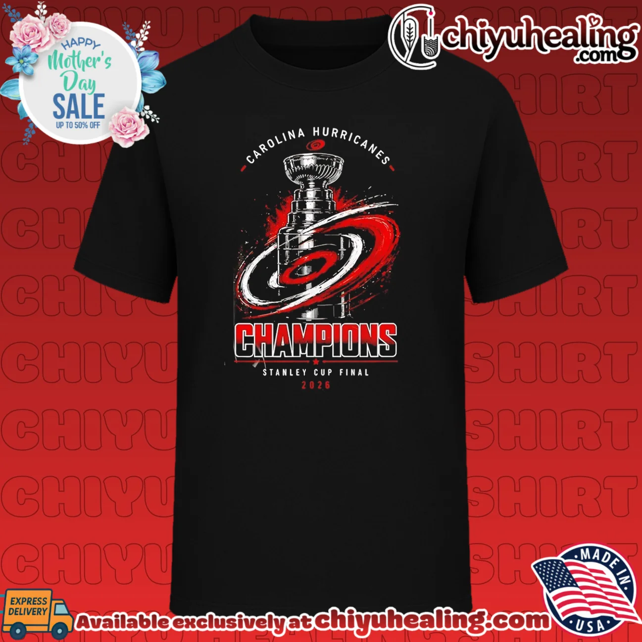2026 Stanley Cup Champions Carolina Hurricanes retro
