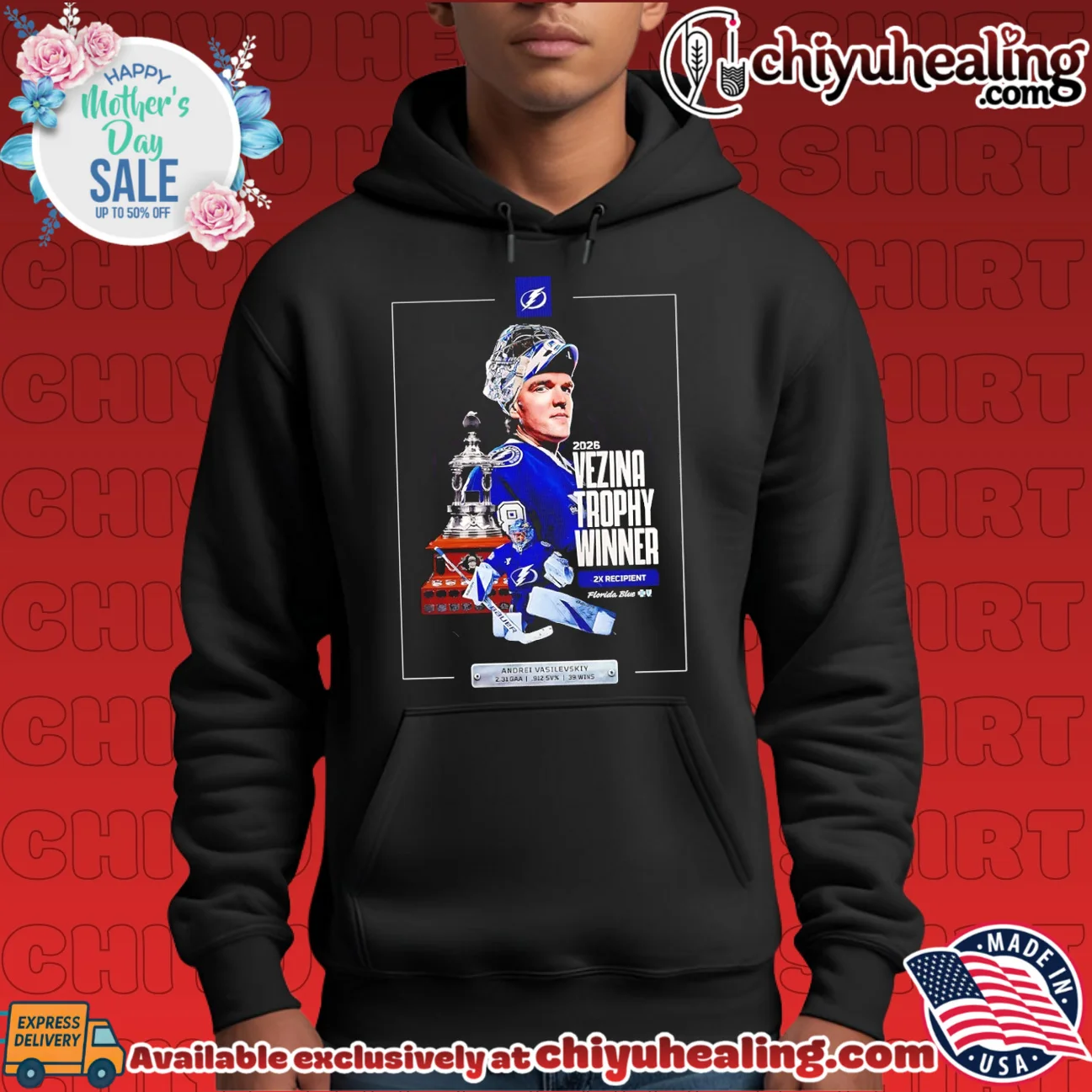 2026 Vezina Trophy Winner Tampa Bay Lightning Andrei Vasilevskiy poster shirt signature shirt & hoodie - The Fan Collection 2026 Vezina Trophy Winner Tampa Bay Lightning Andrei Vasilevskiy poster shirt signature shirt & hoodie - The Fan Collection