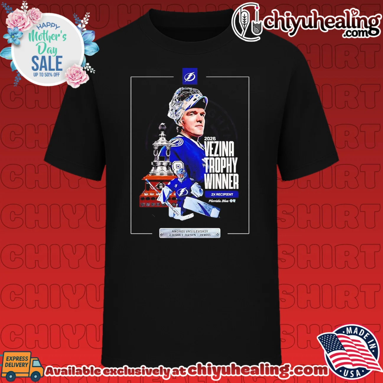 2026 Vezina Trophy Winner Tampa Bay Lightning Andrei Vasilevskiy poster shirt