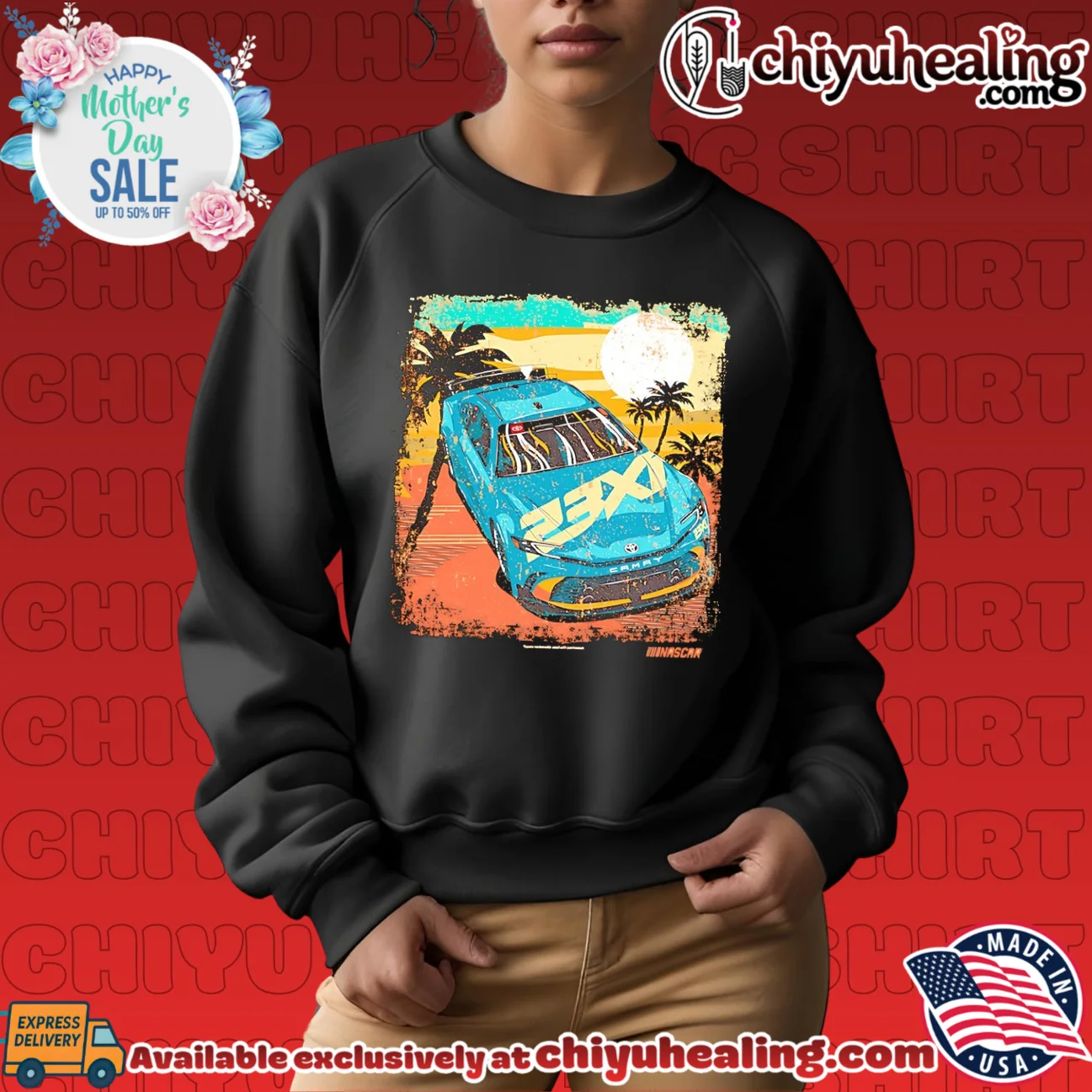 23XI Sunset Car Lifestyle vintage retro shirt & hoodie | Iconic Look 23XI Sunset Car Lifestyle vintage