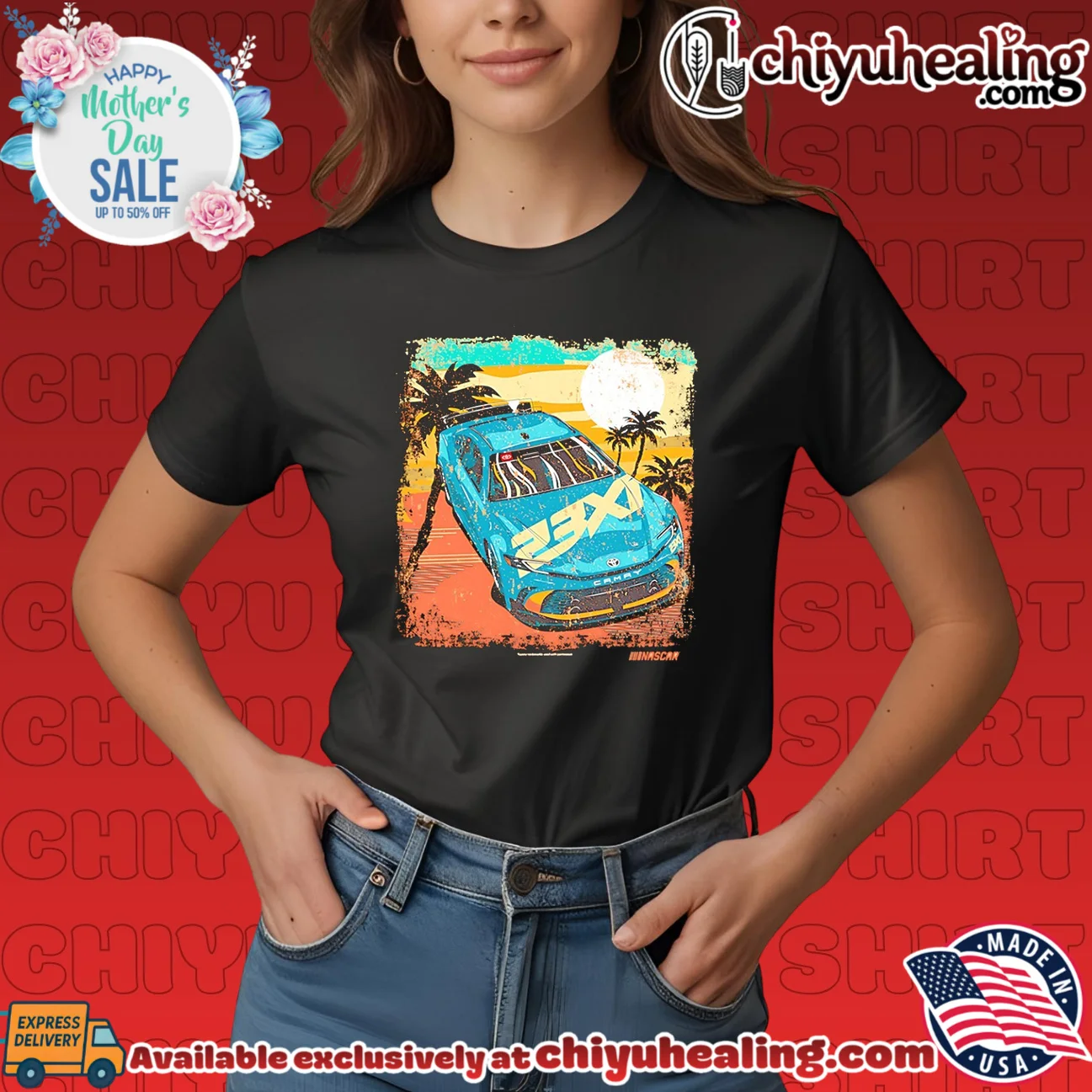 23XI Sunset Car Lifestyle vintage retro shirt & hoodie | Iconic Look 23XI Sunset Car Lifestyle vintage