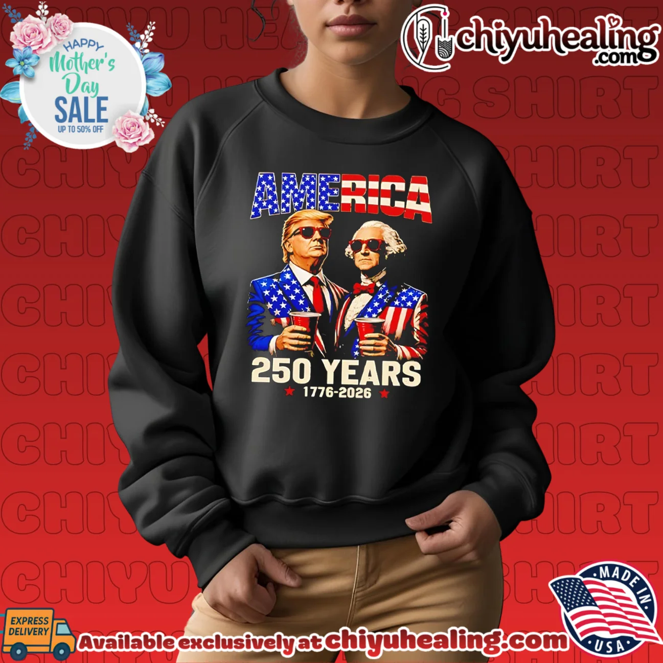 250 Years America Anniversary Trump Washington epic shirt & hoodie | Aesthetic Apparel 250 Years America Anniversary Trump Washington