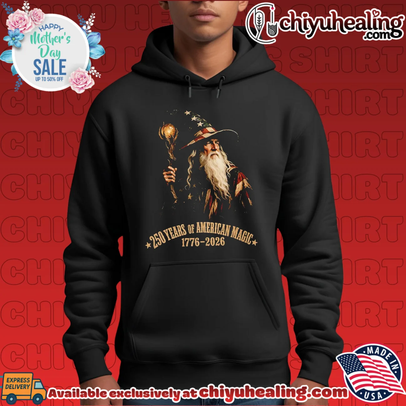250 Years of American Magic Wizard 1776 2026 vintage shirt & hoodie - Everyday Fit 250 Years of American Magic Wizard 1776 2026 vintage shirt & hoodie - Everyday Fit