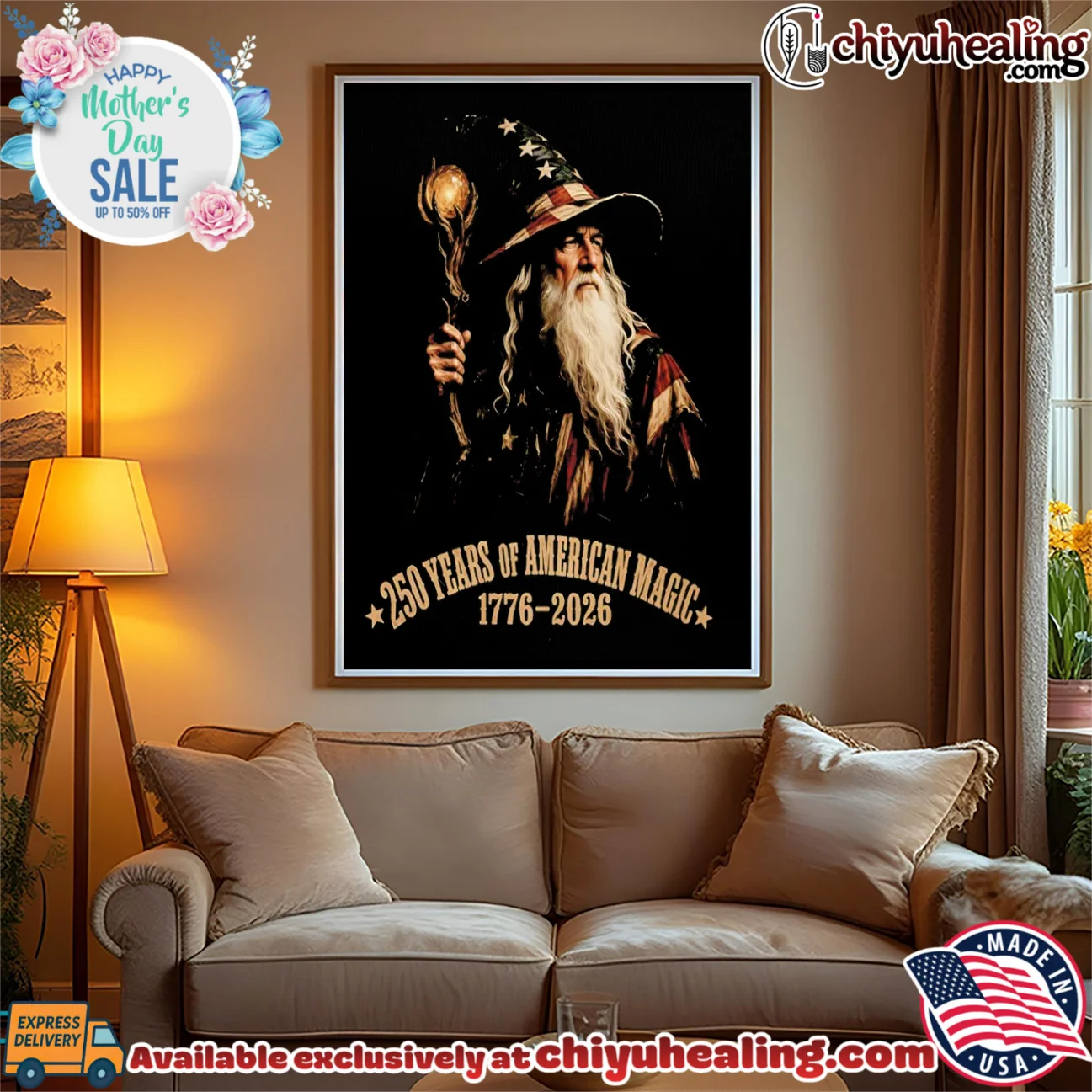 250 Years of American Magic Wizard 1776 2026 vintage shirt & hoodie - Everyday Fit 250 Years of American Magic Wizard 1776 2026